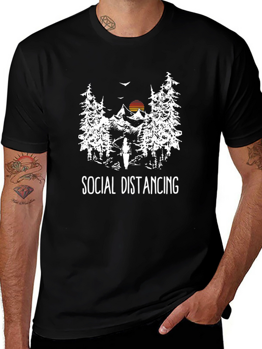 Social Distancing Outdoor Adventure Graphic T-Shirt