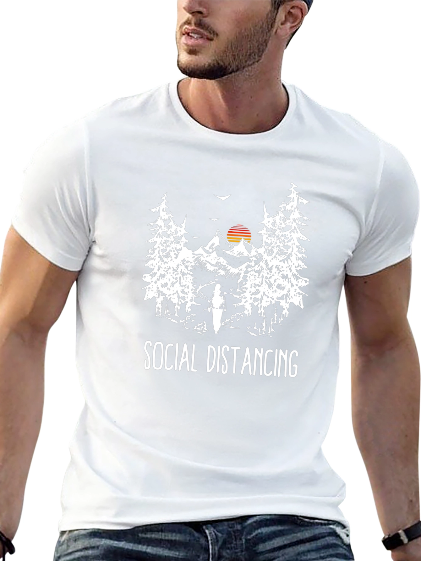 Social Distancing Outdoor Adventure Graphic T-Shirt