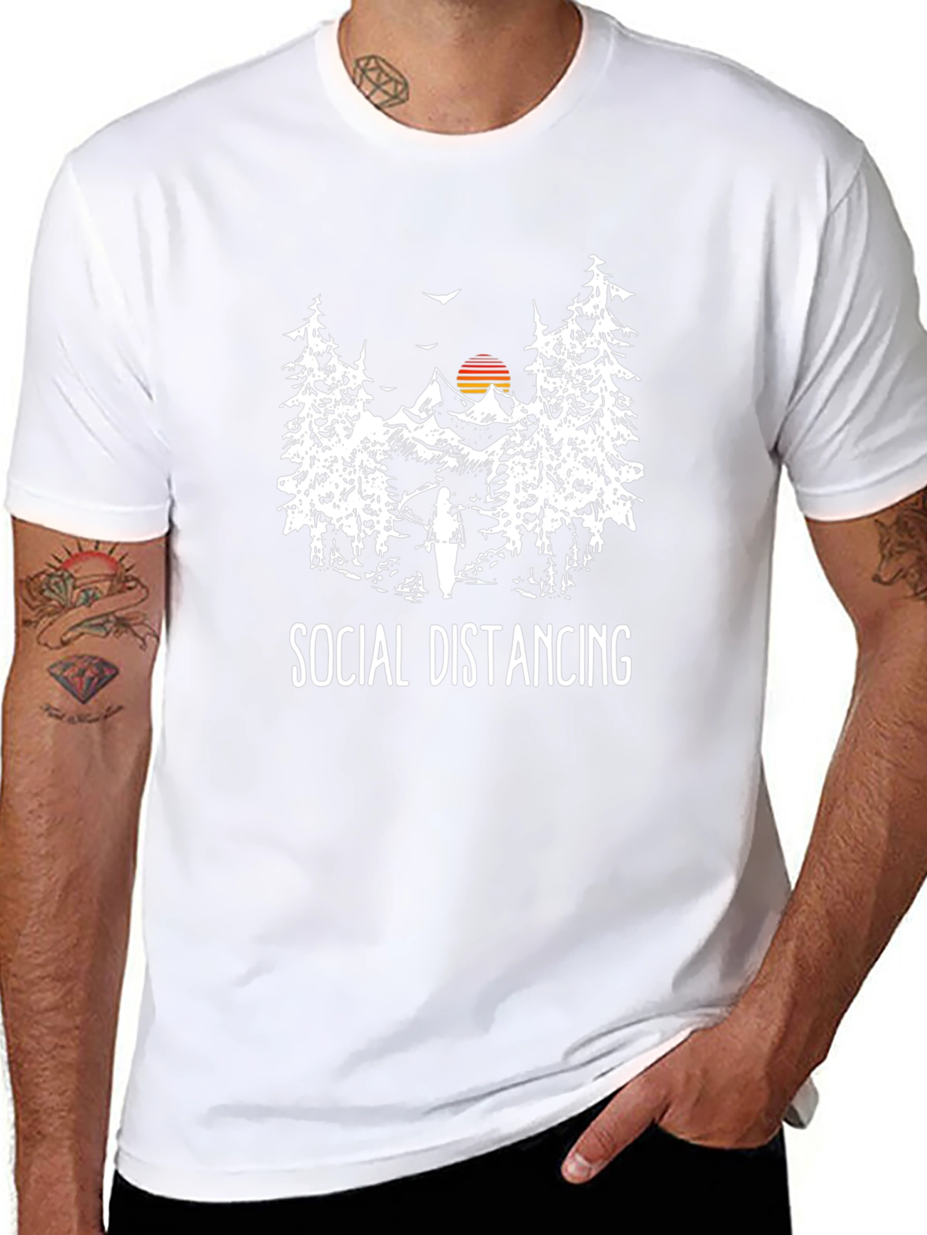 Social Distancing Outdoor Adventure Graphic T-Shirt