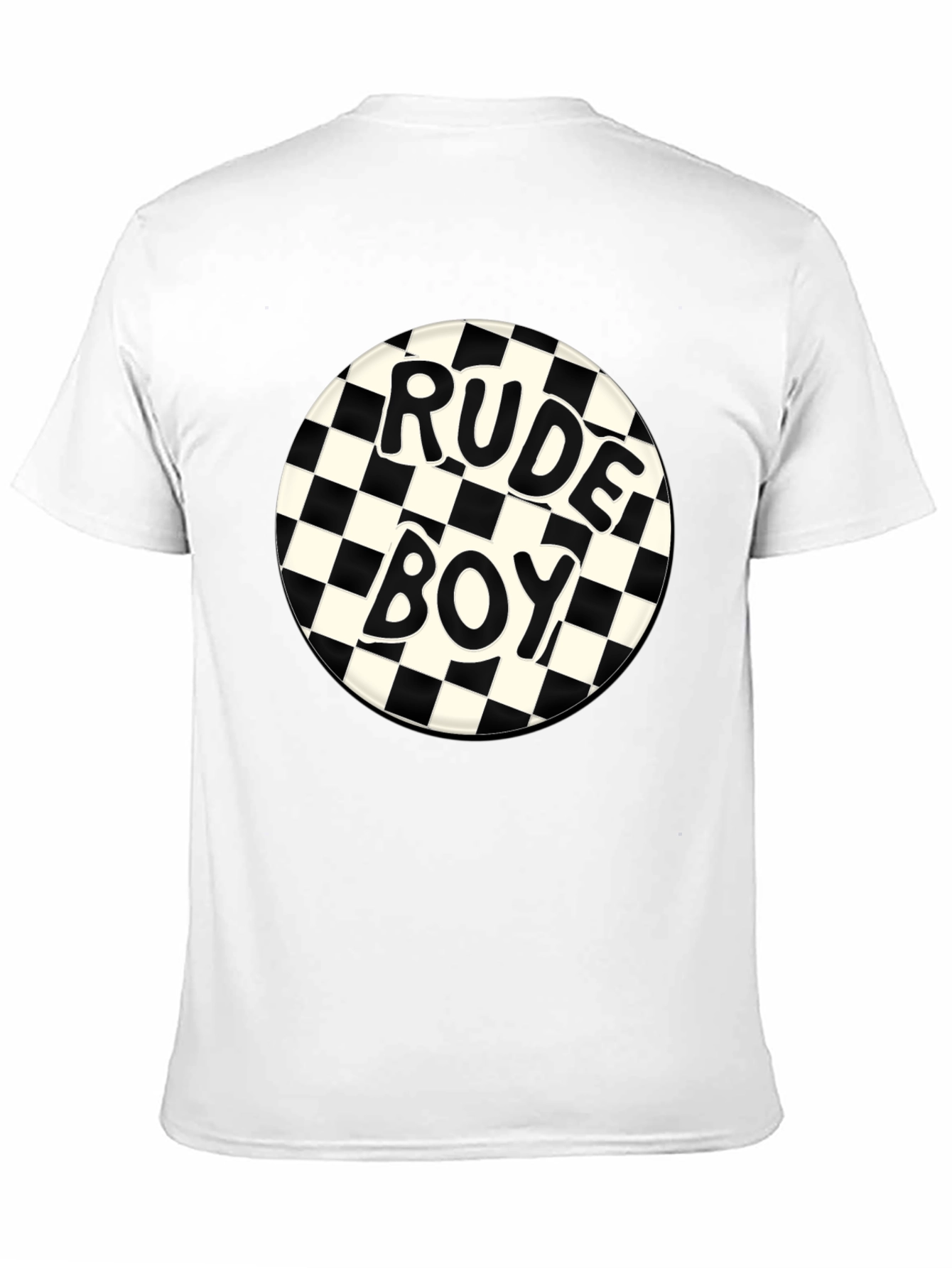 Rude Boy Checkerboard Graphic Tee - Black