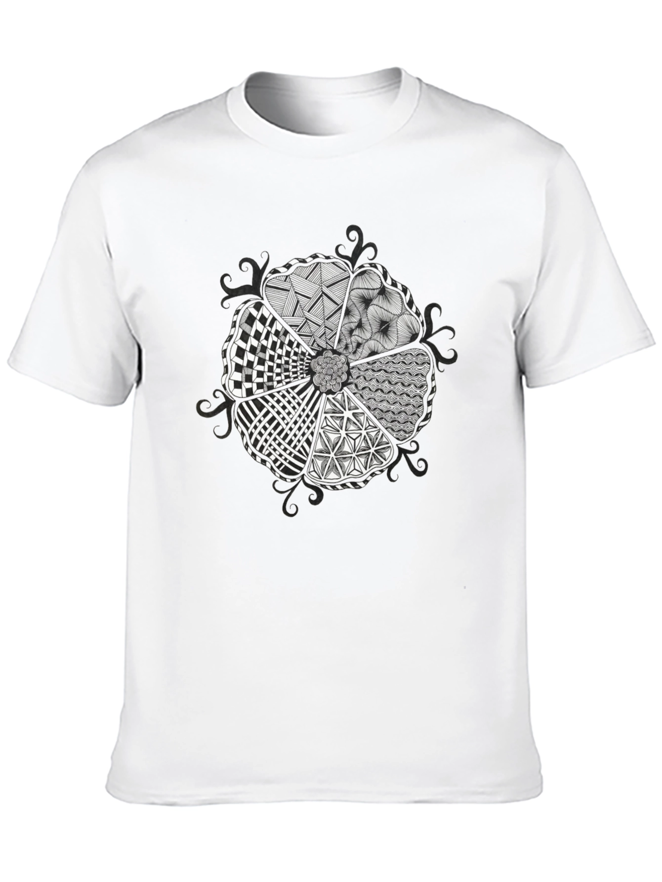 Unique Geometric Pattern Black T-Shirt