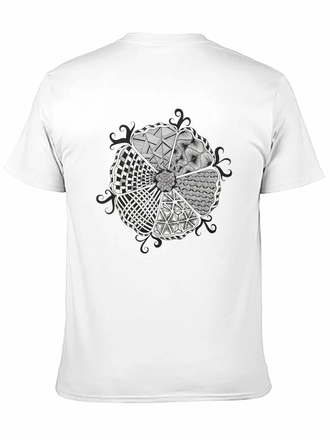 Unique Geometric Pattern Black T-Shirt
