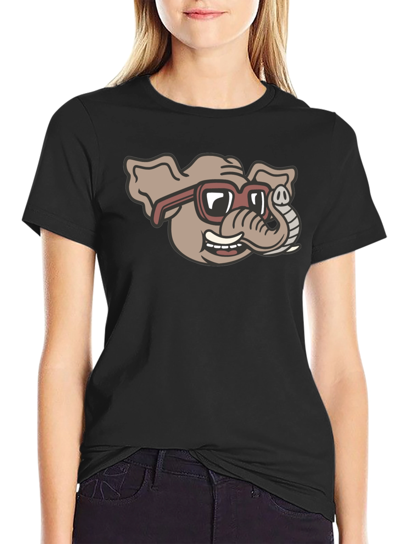 Cool Elephant in Shades Graphic T-Shirt