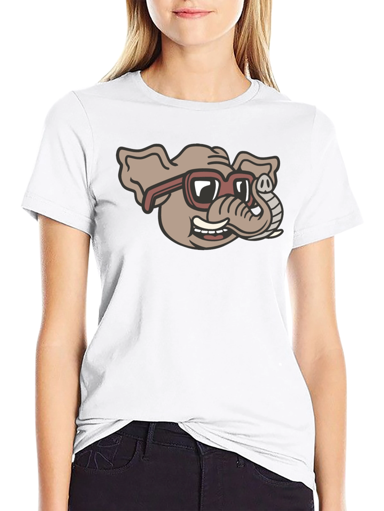 Cool Elephant in Shades Graphic T-Shirt