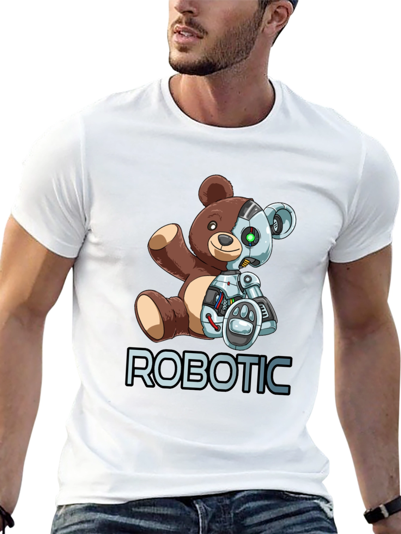 Robotic Teddy Bear Graphic T-Shirt