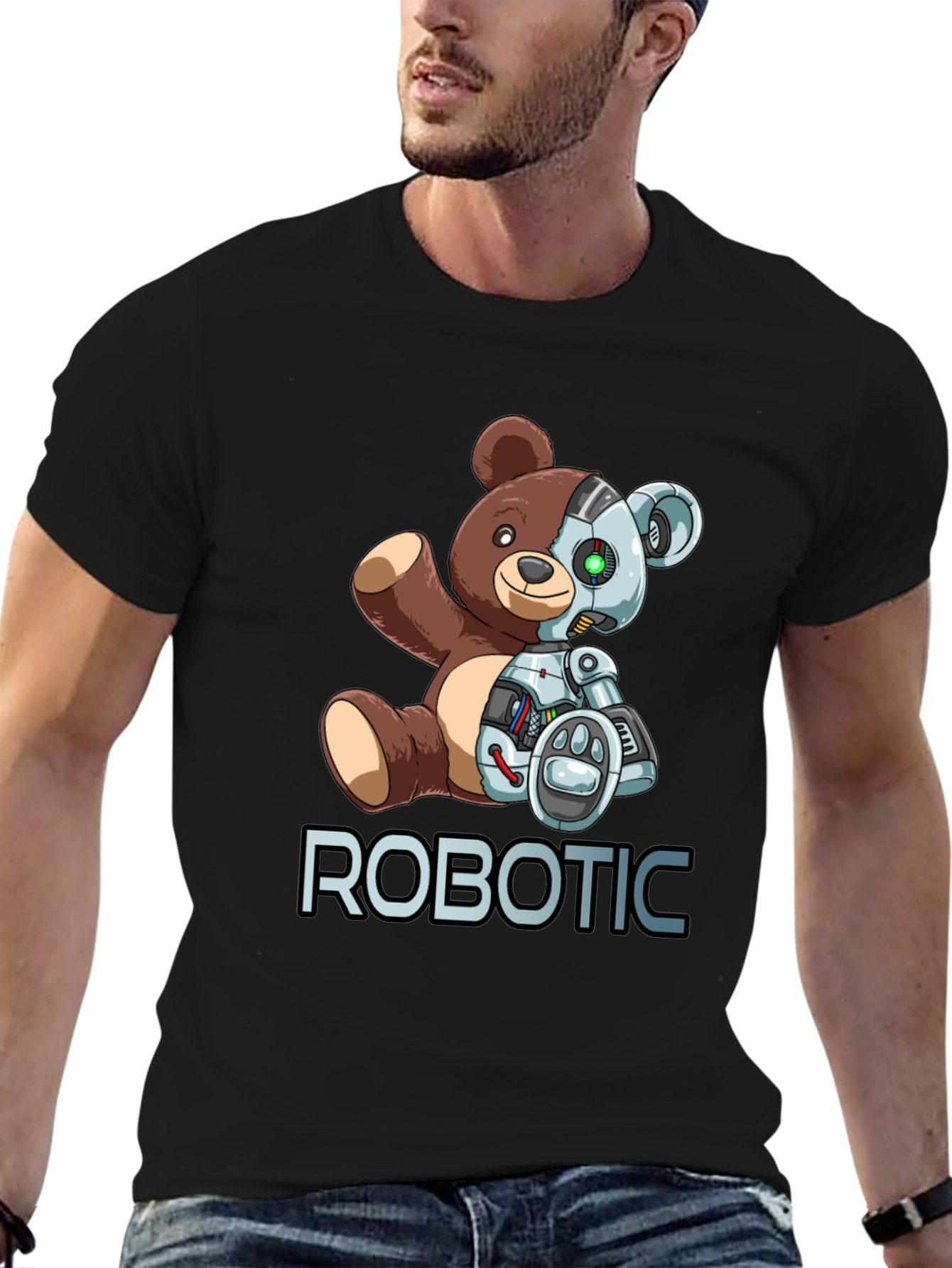 Robotic Teddy Bear Graphic T-Shirt