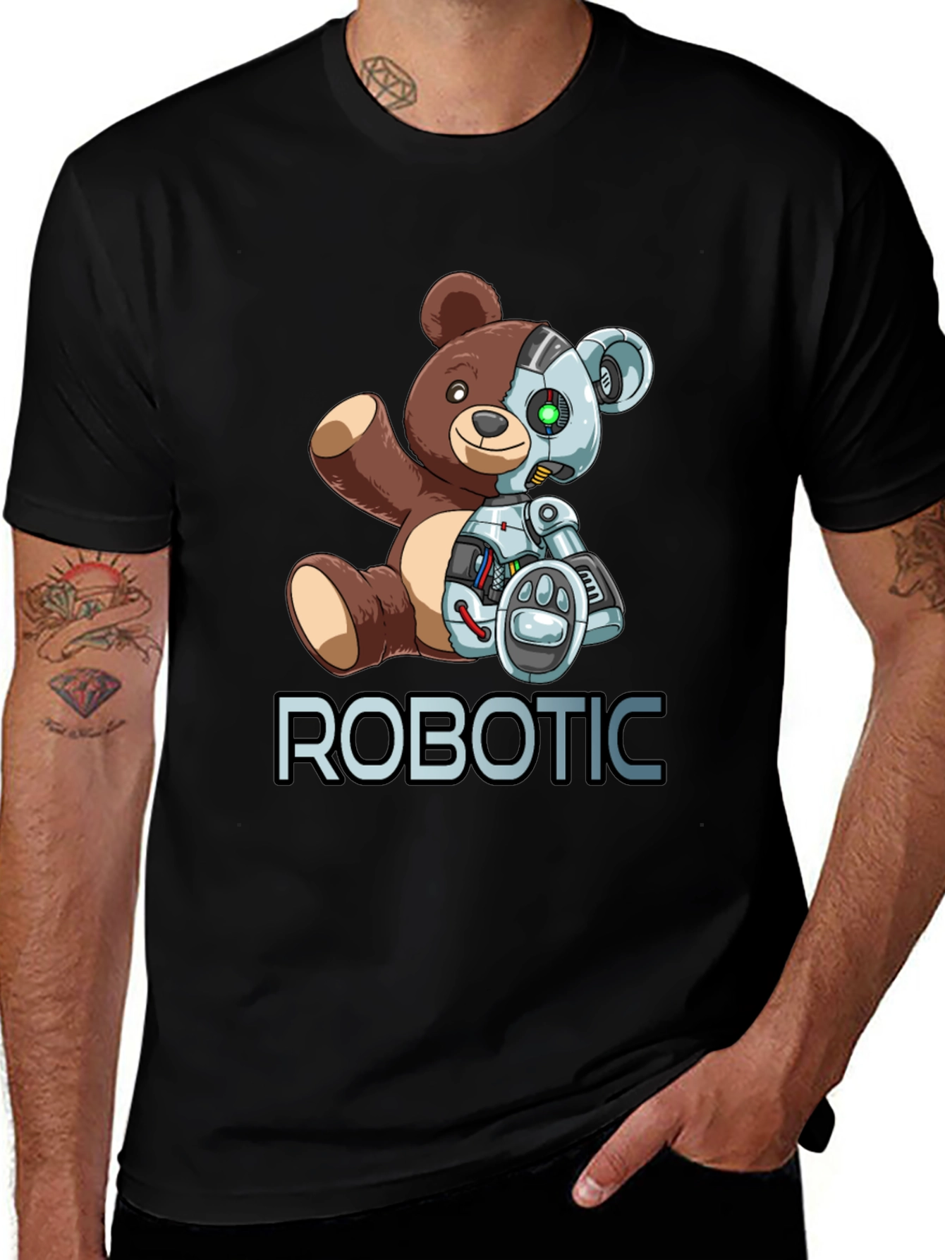 Robotic Teddy Bear Graphic T-Shirt