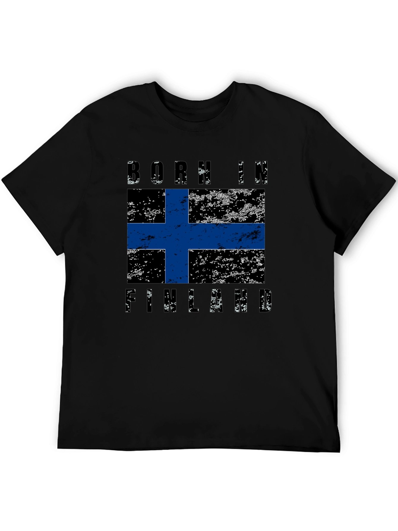Born in Finland Flag T-Shirt Distressed Graphic Tee