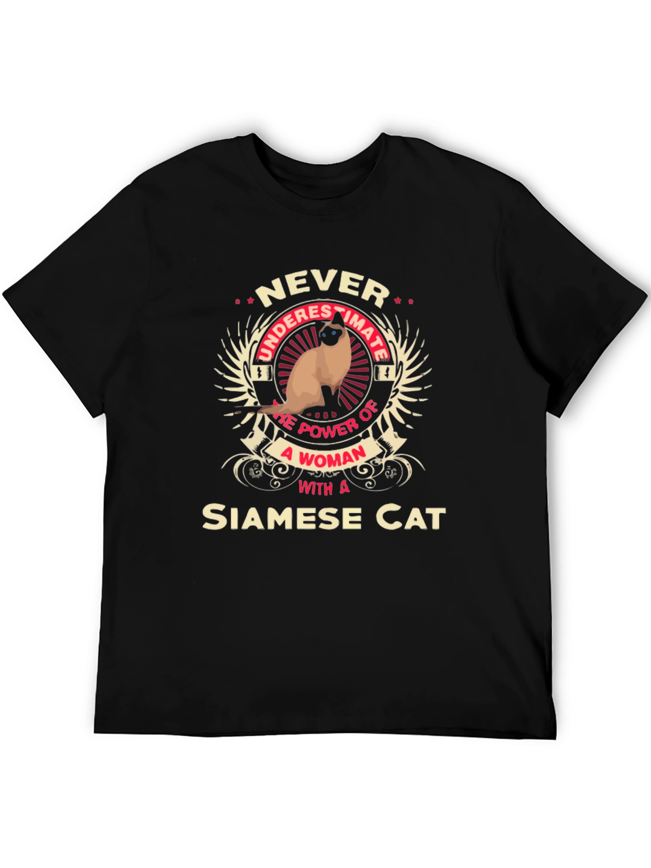 Siamese Cat Woman Power T-Shirt