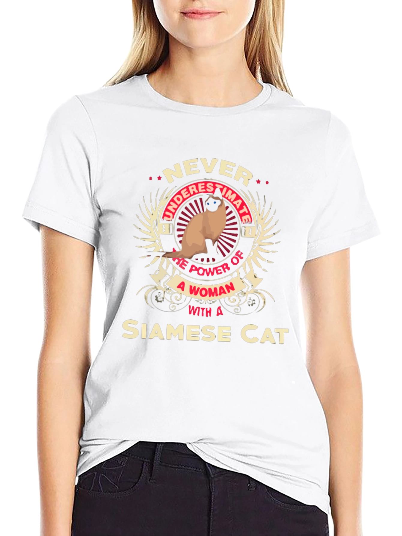 Siamese Cat Woman Power T-Shirt