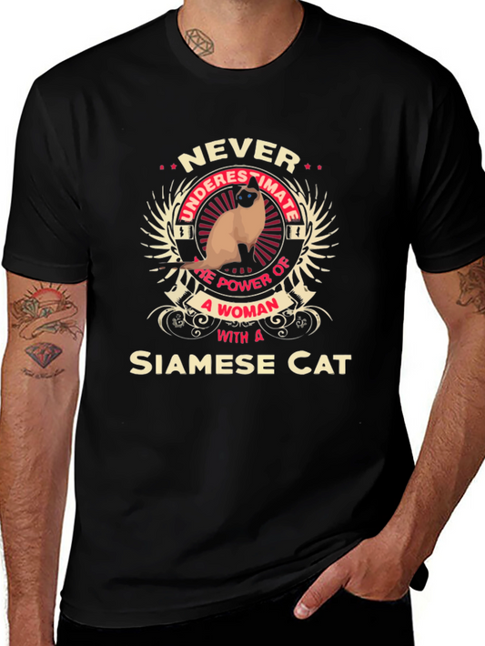 Siamese Cat Woman Power T-Shirt