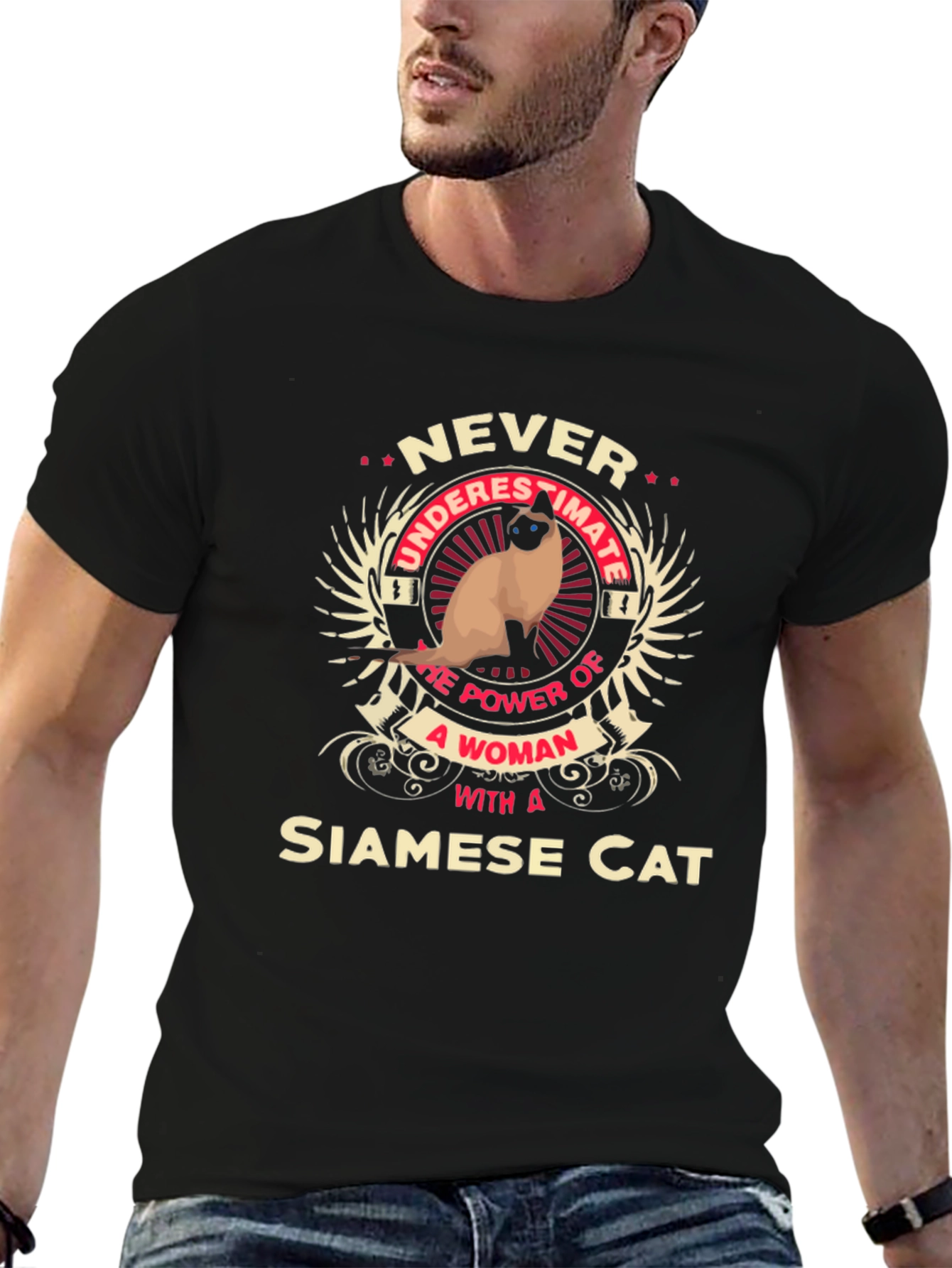 Siamese Cat Woman Power T-Shirt