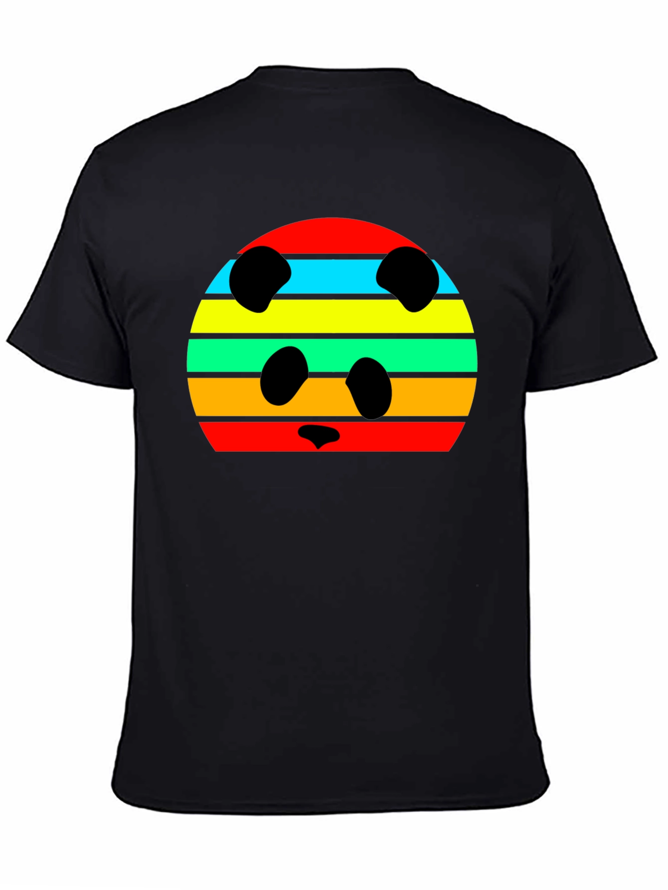 Retro Panda Striped Graphic Tee