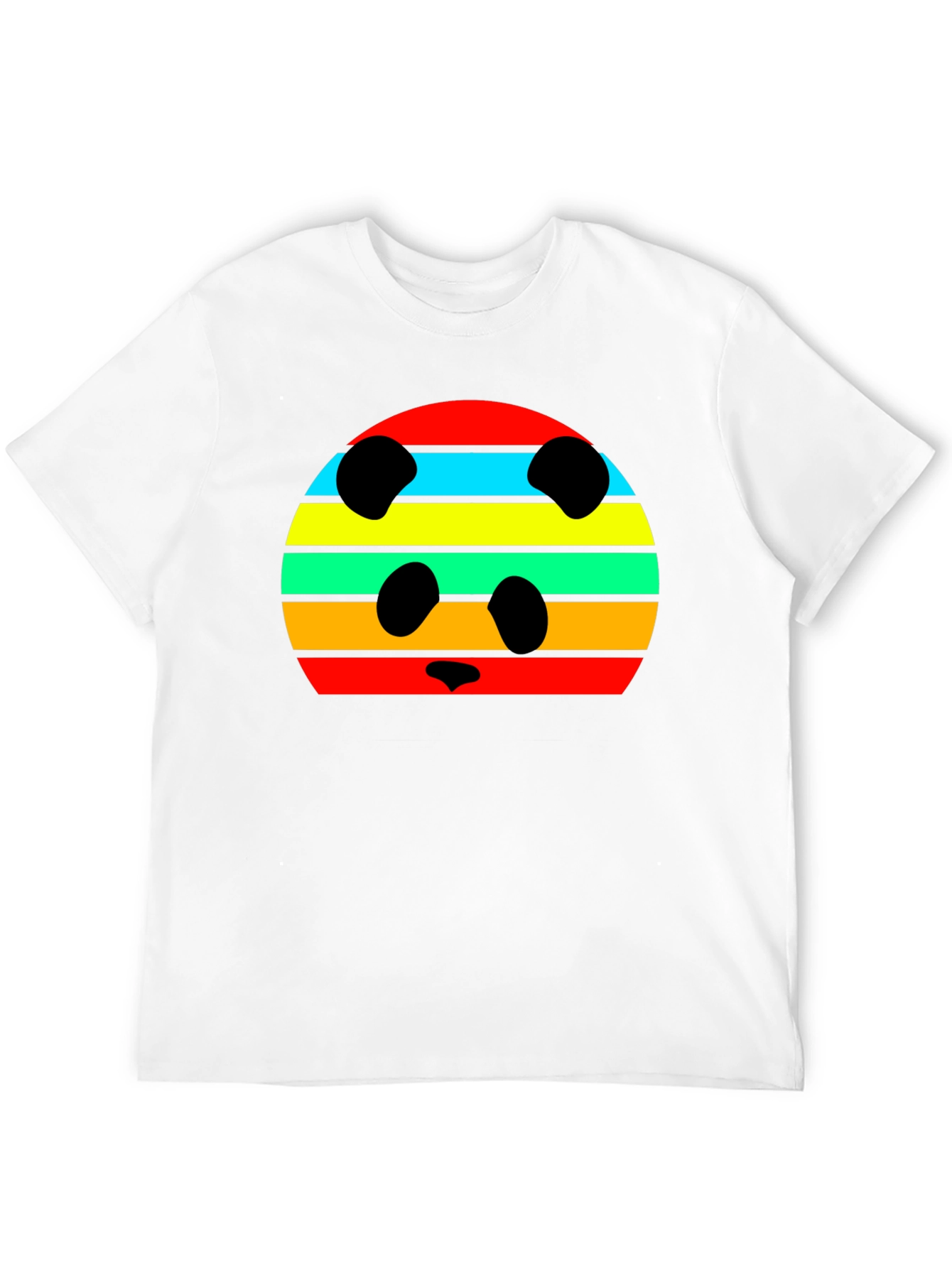 Retro Panda Striped Graphic Tee