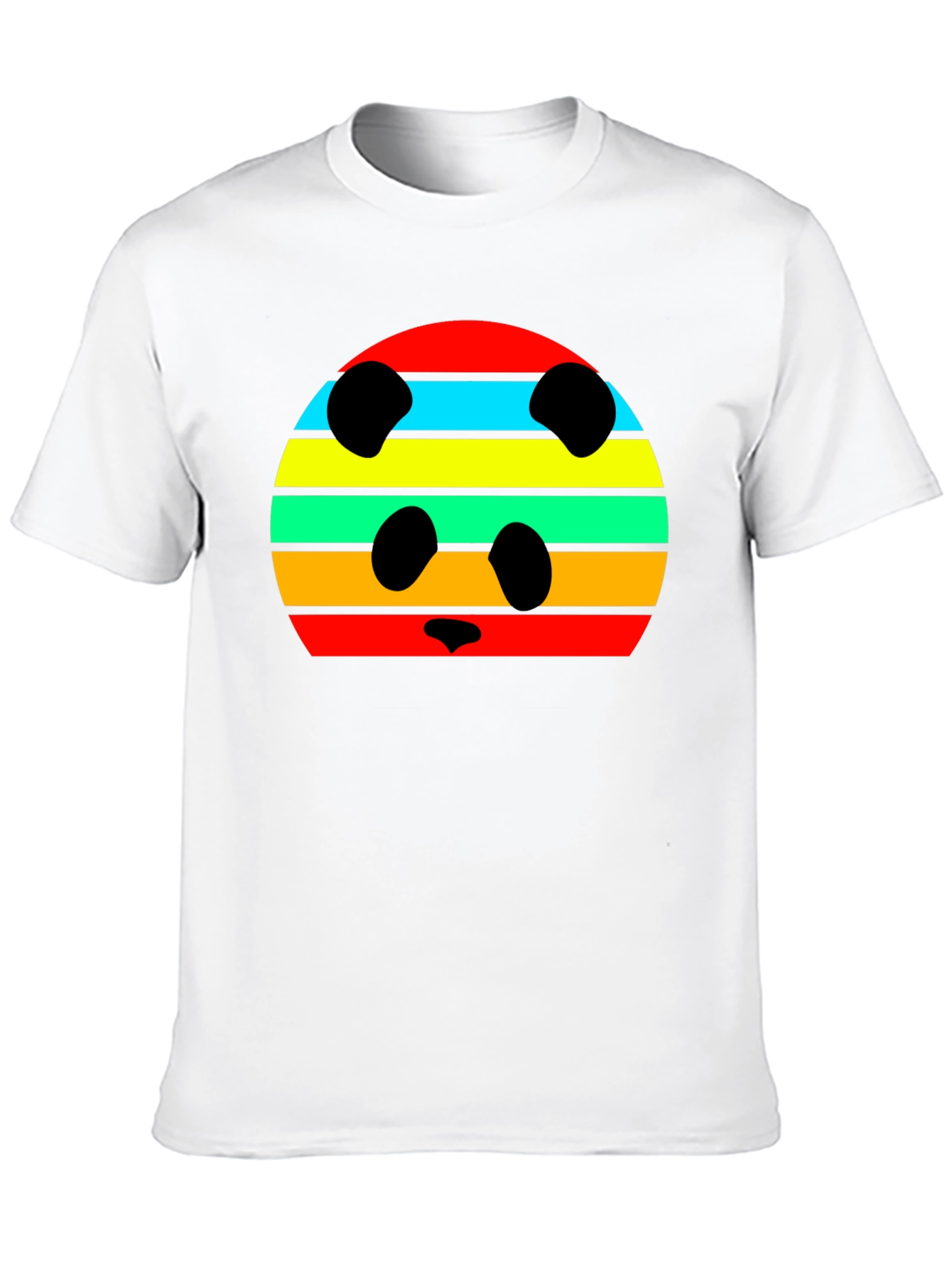Retro Panda Striped Graphic Tee