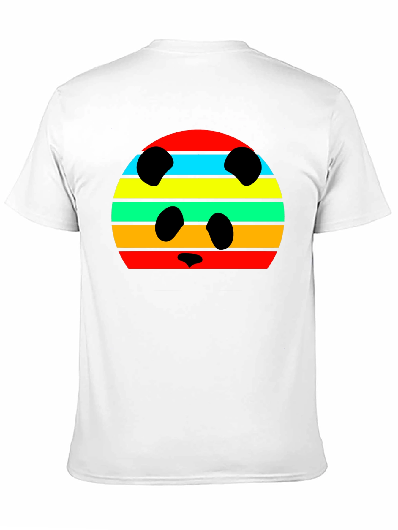 Retro Panda Striped Graphic Tee