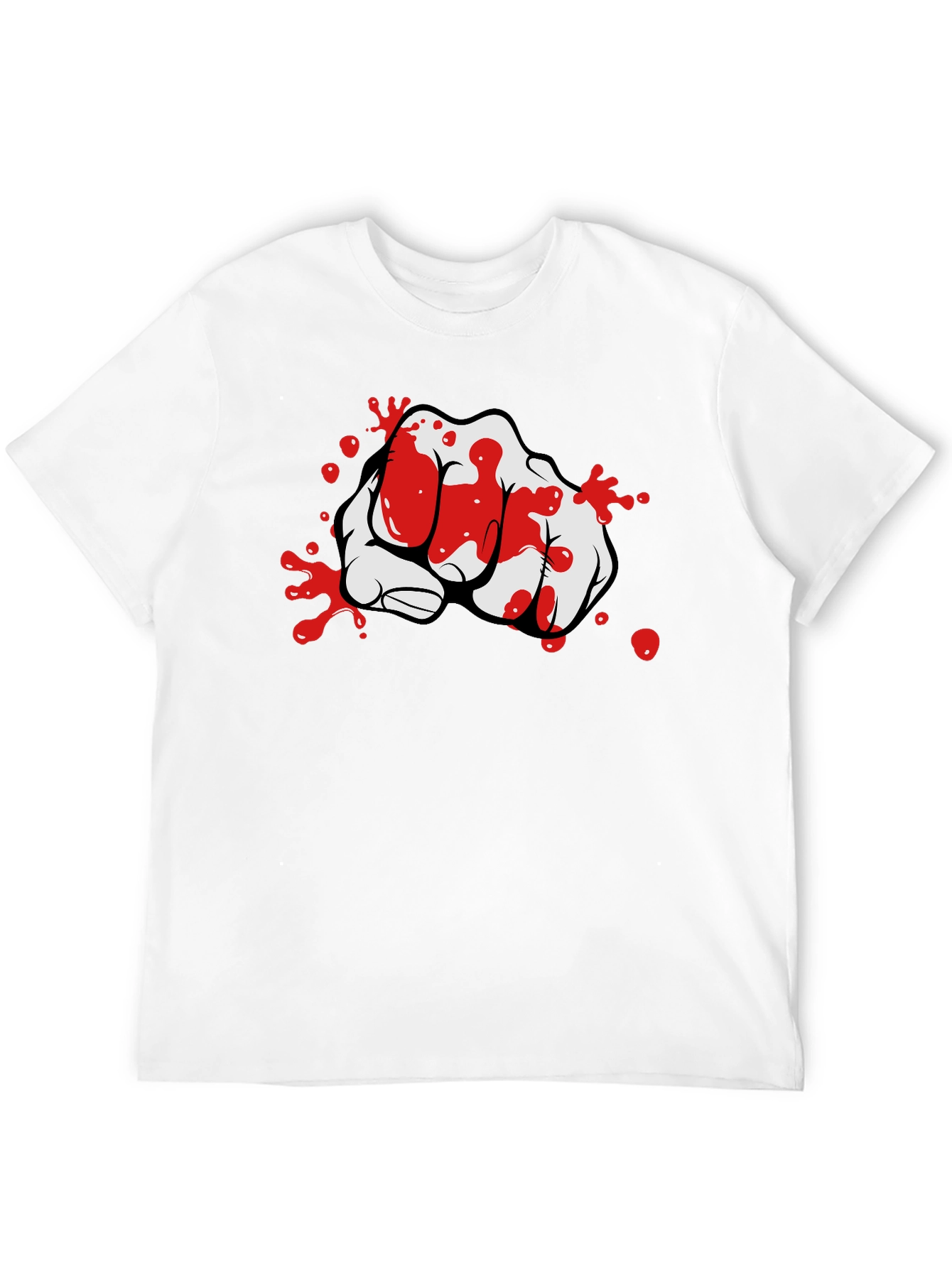 Bloody Fist Graphic Print Black T-Shirt