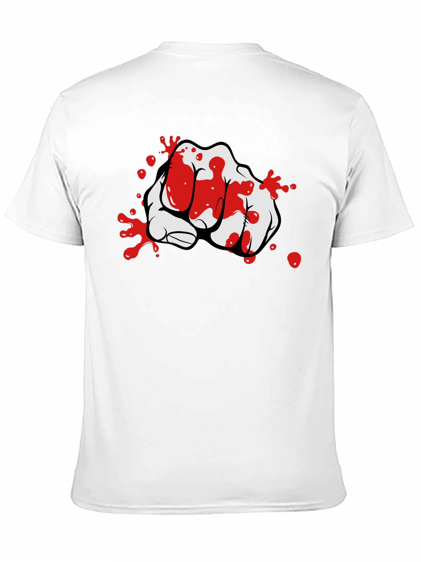 Bloody Fist Graphic Print Black T-Shirt