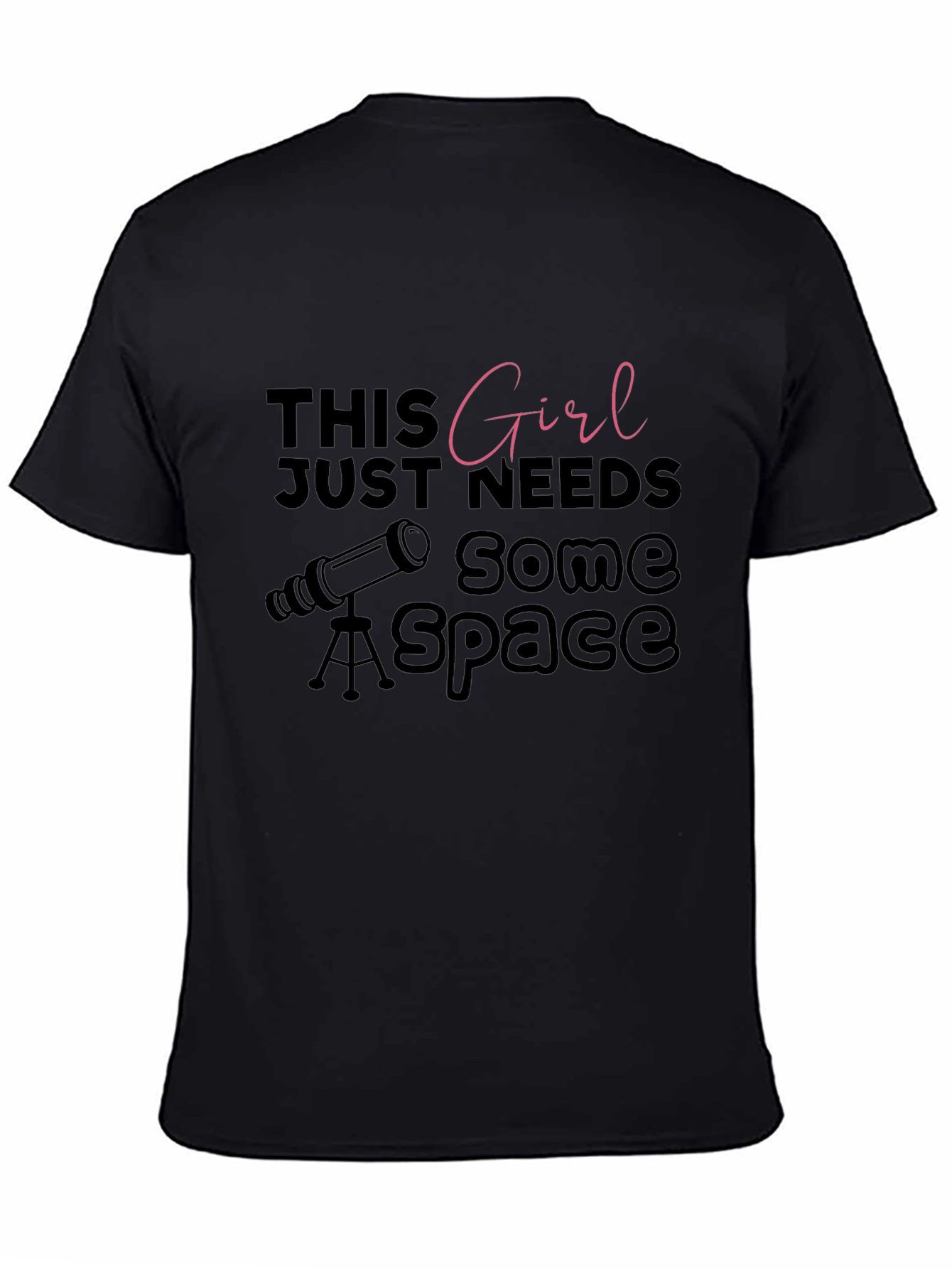 This Girl Needs Space Black Graphic Tee
