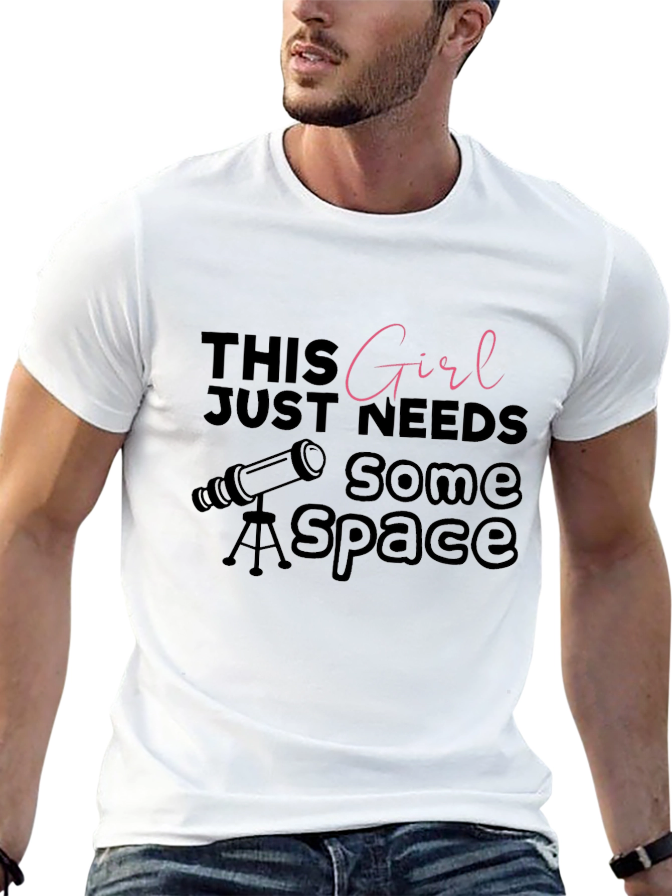 This Girl Needs Space Black Graphic Tee