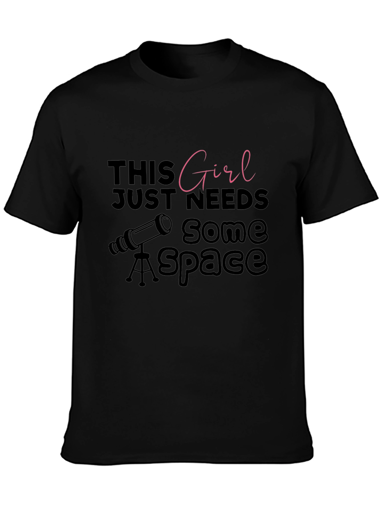 This Girl Needs Space Black Graphic Tee