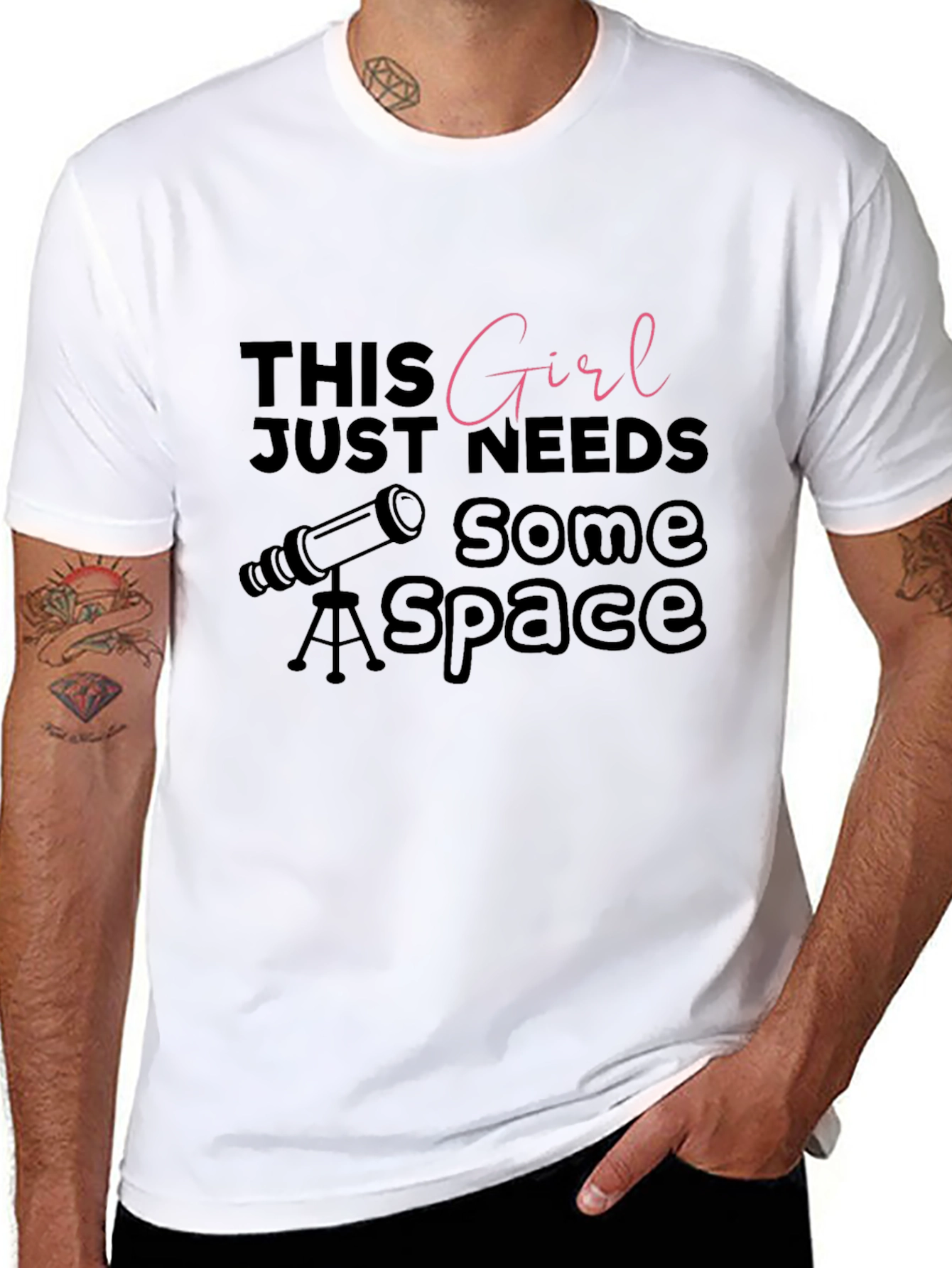 This Girl Needs Space Black Graphic Tee