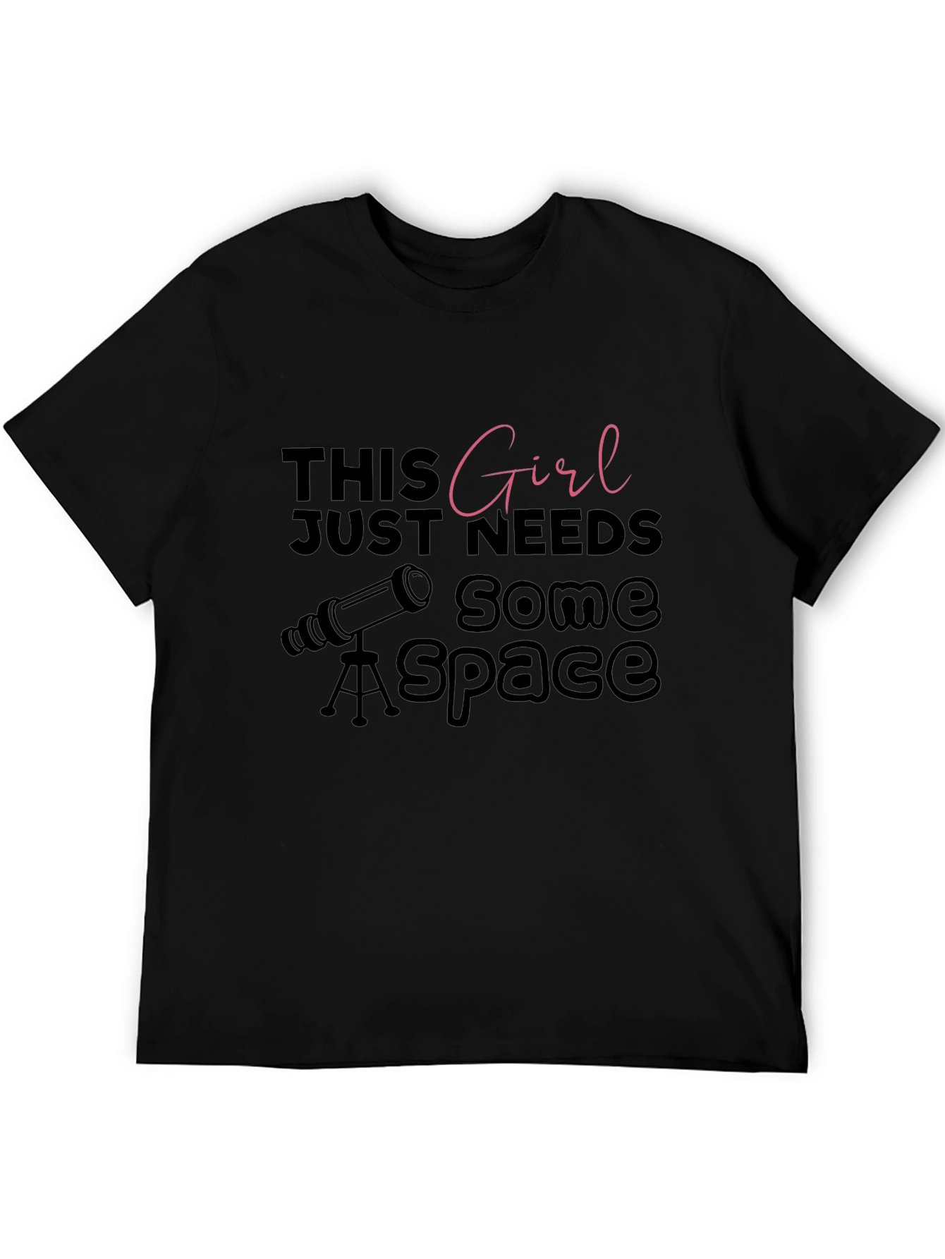 This Girl Needs Space Black Graphic Tee