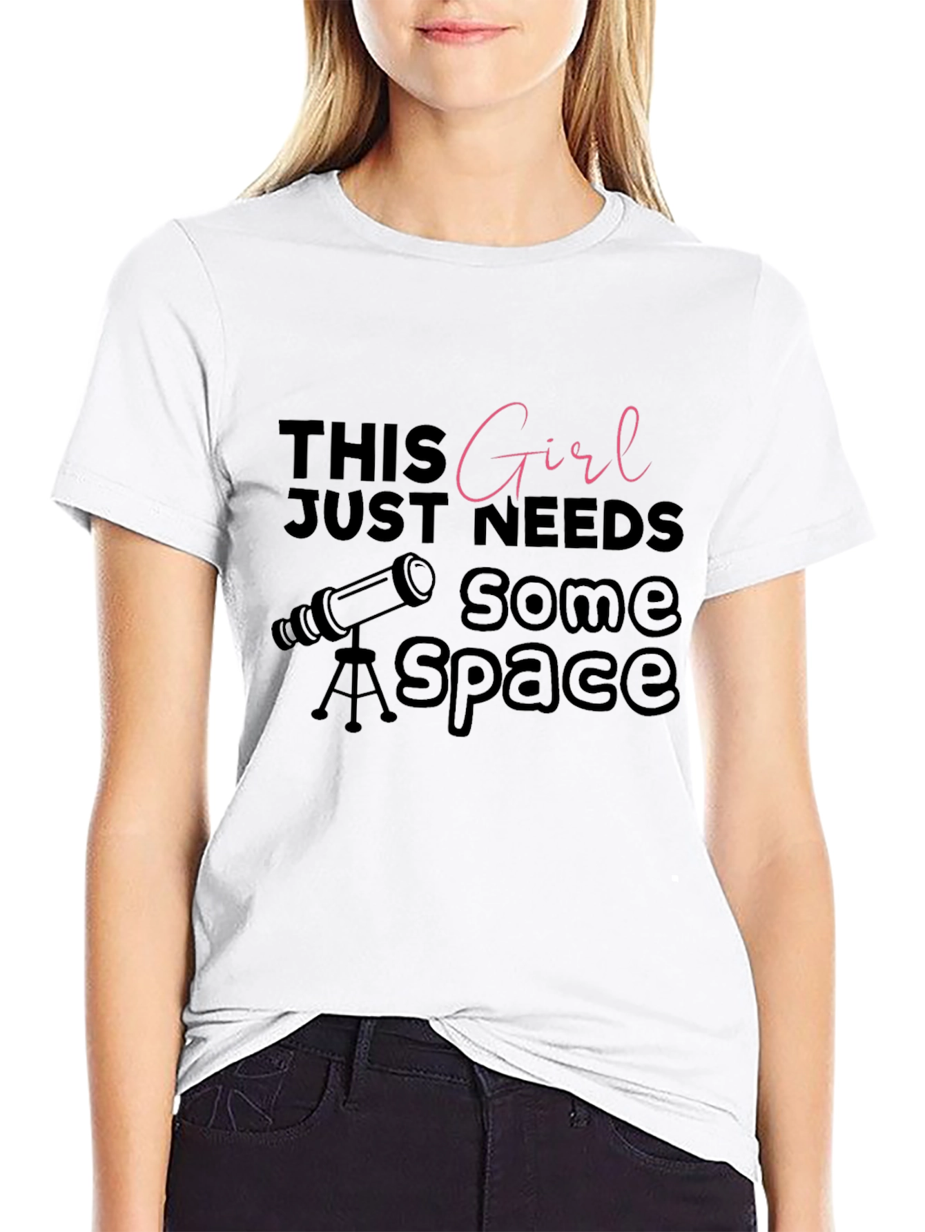 This Girl Needs Space Black Graphic Tee