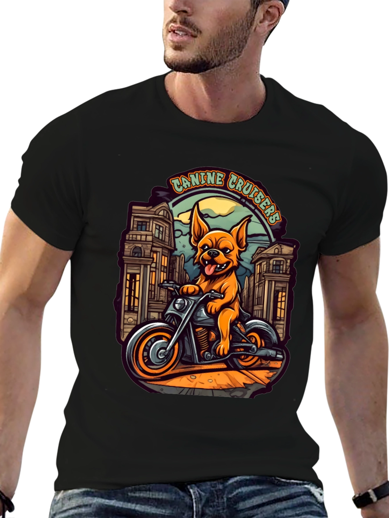 Canine Cruisers Black Graphic T-Shirt