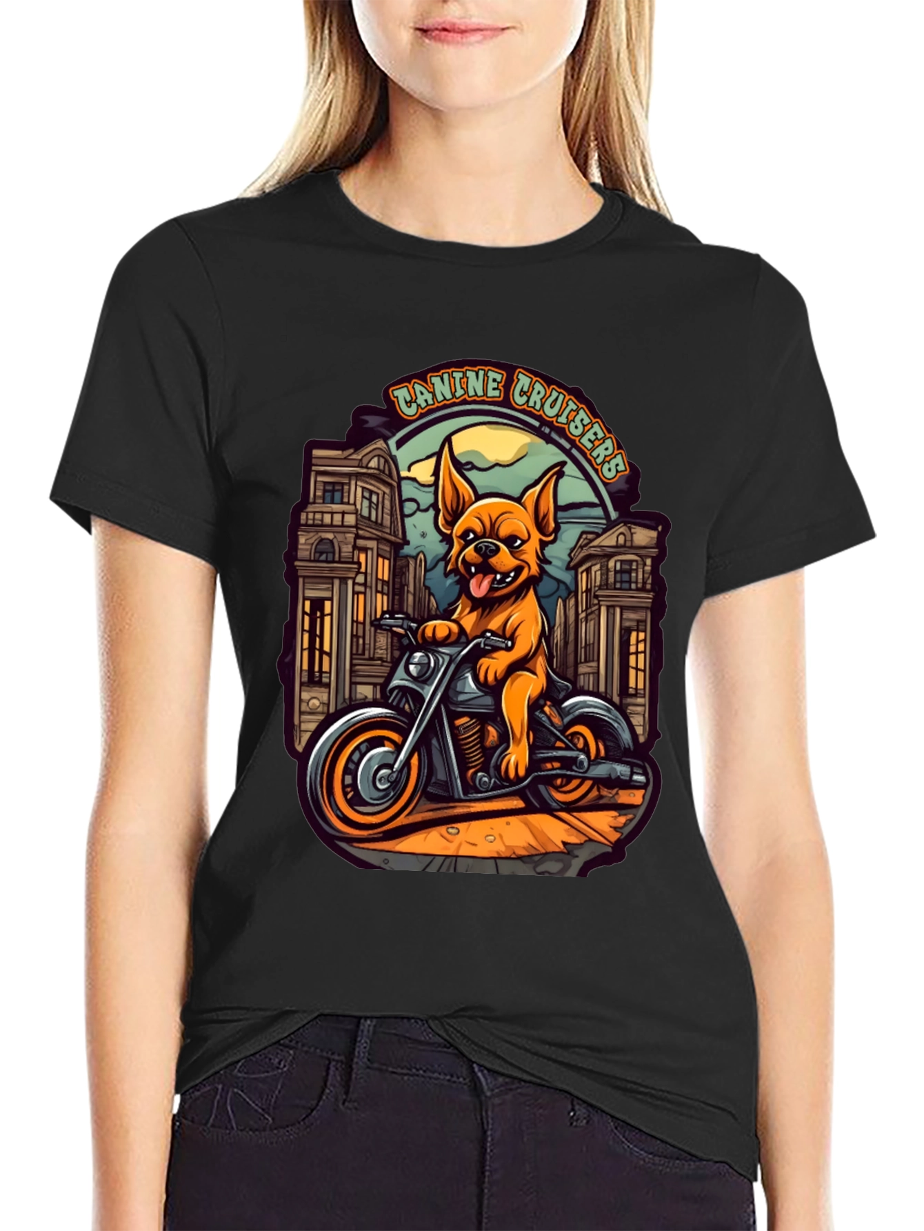 Canine Cruisers Black Graphic T-Shirt