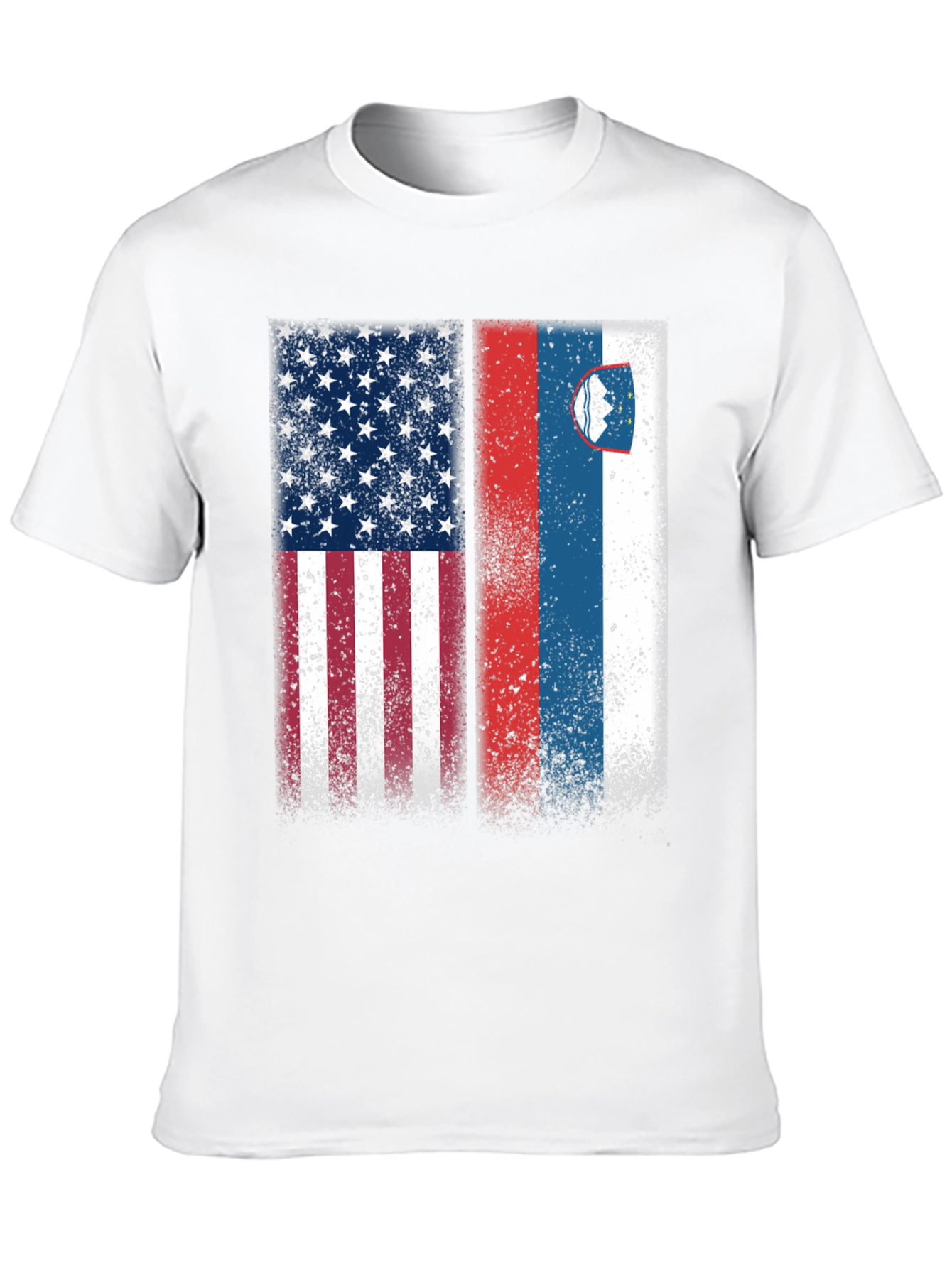 USA & Slovenia Flag T-Shirt Patriotic Pride Tee