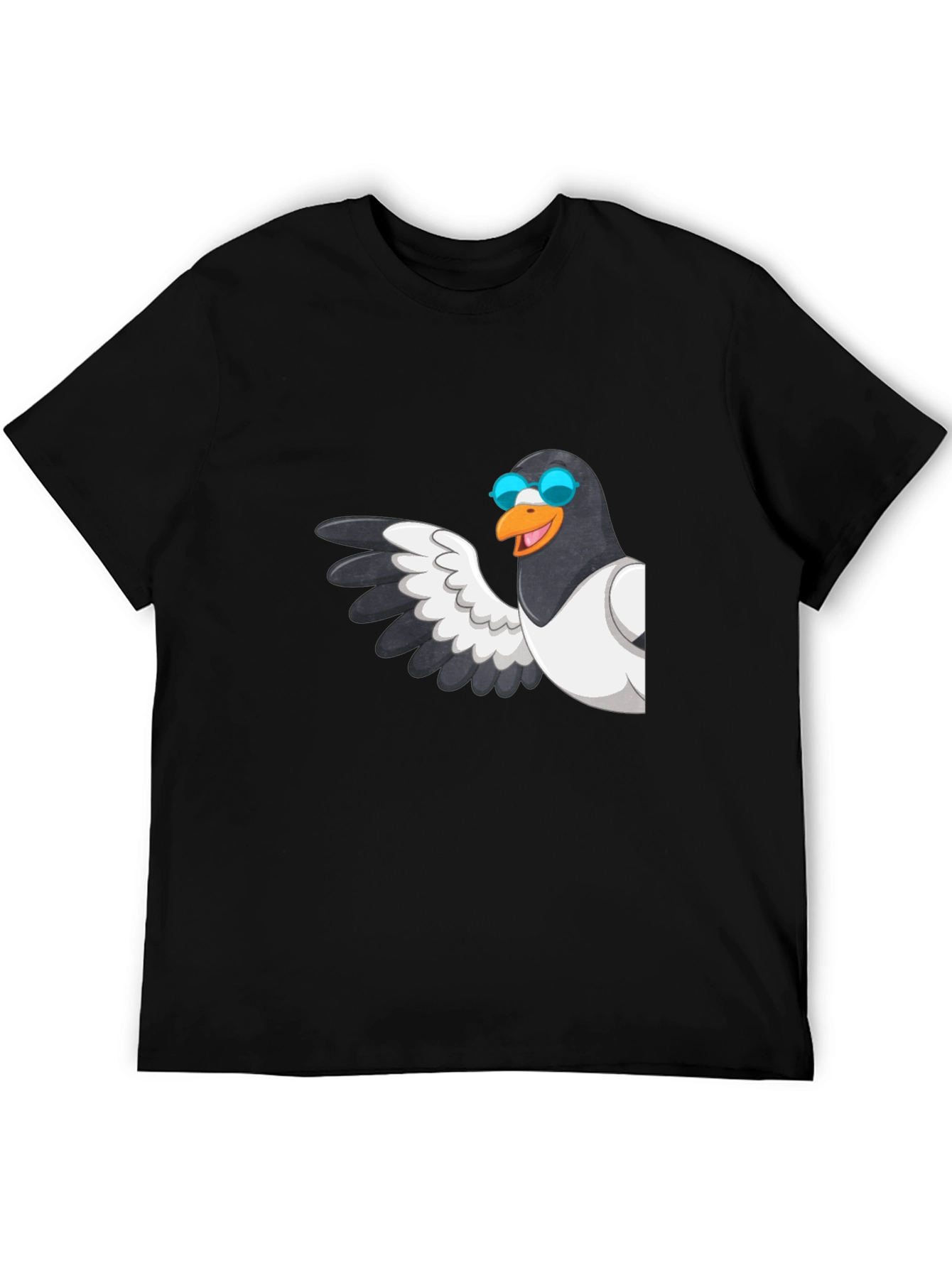 Cool Pigeon T-Shirt - Black Graphic Tee