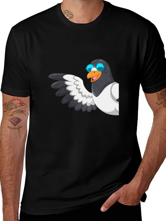 Cool Pigeon T-Shirt - Black Graphic Tee