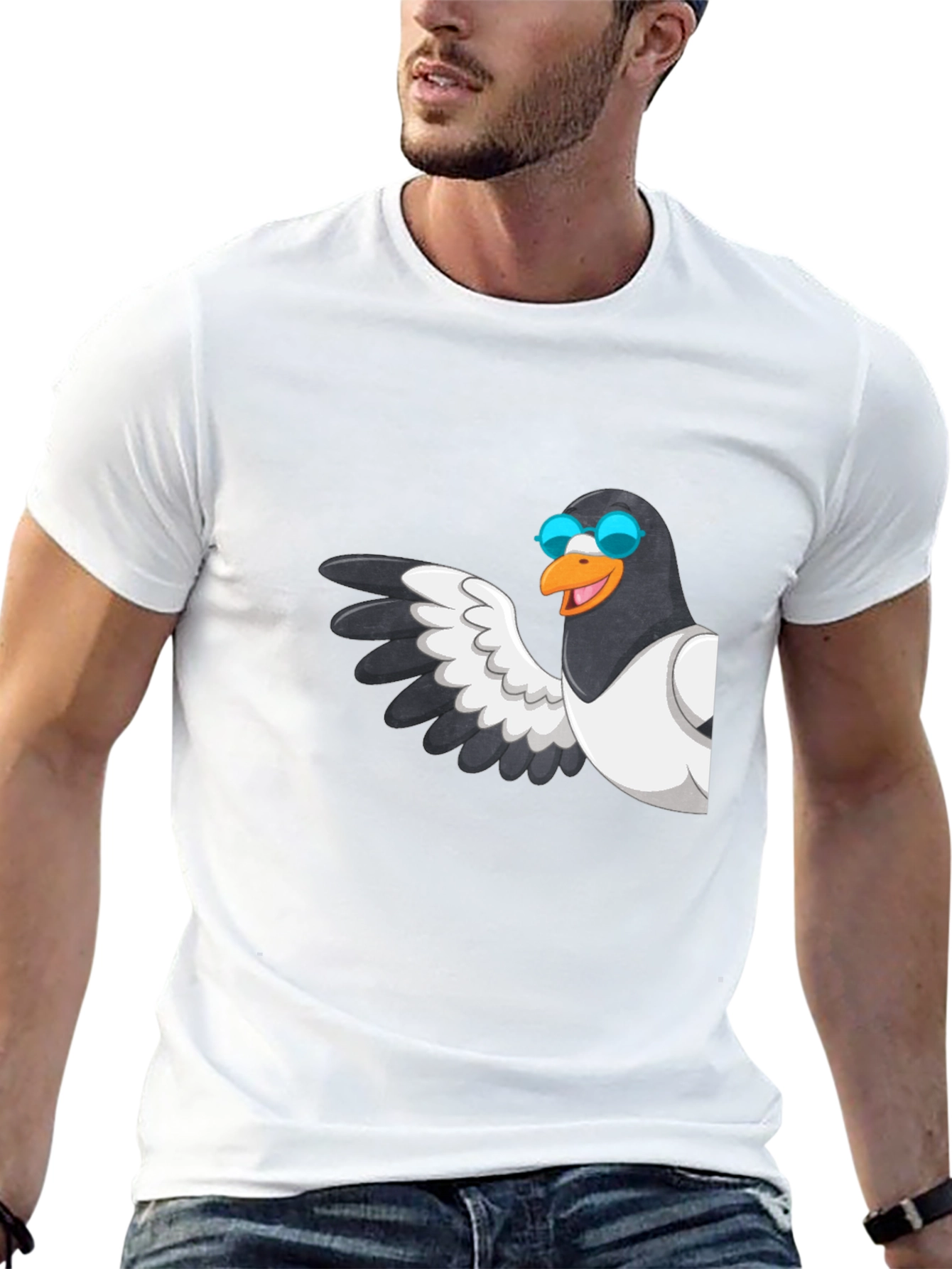Cool Pigeon T-Shirt - Black Graphic Tee