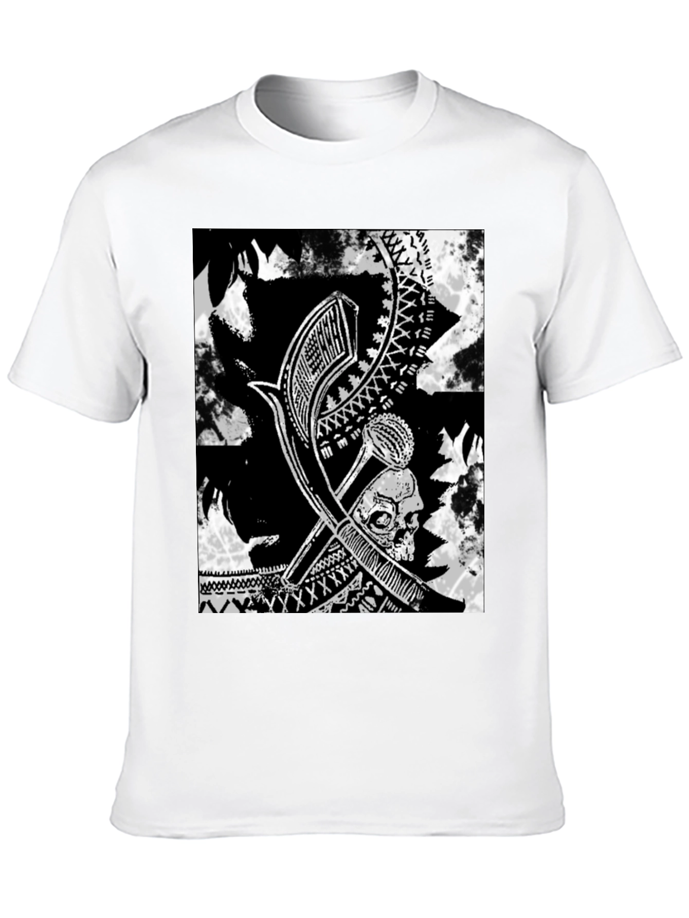 Tribal Skull Graphic Black T-Shirt