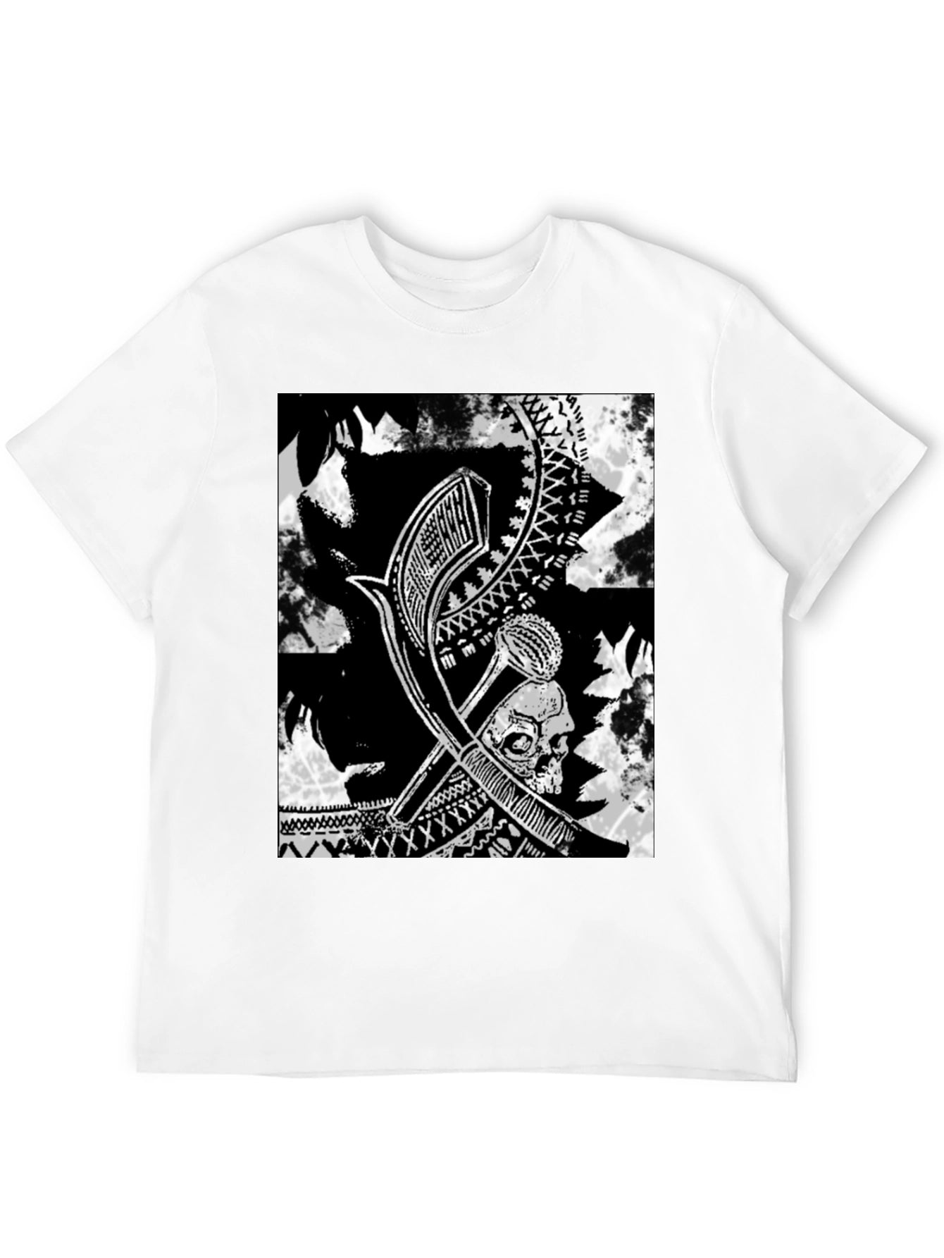 Tribal Skull Graphic Black T-Shirt