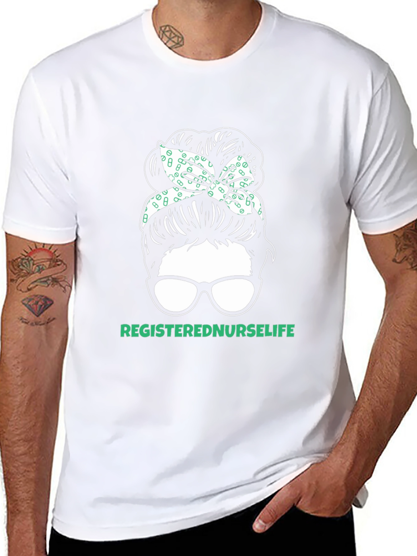 Registered Nurse Life Messy Bun T-Shirt