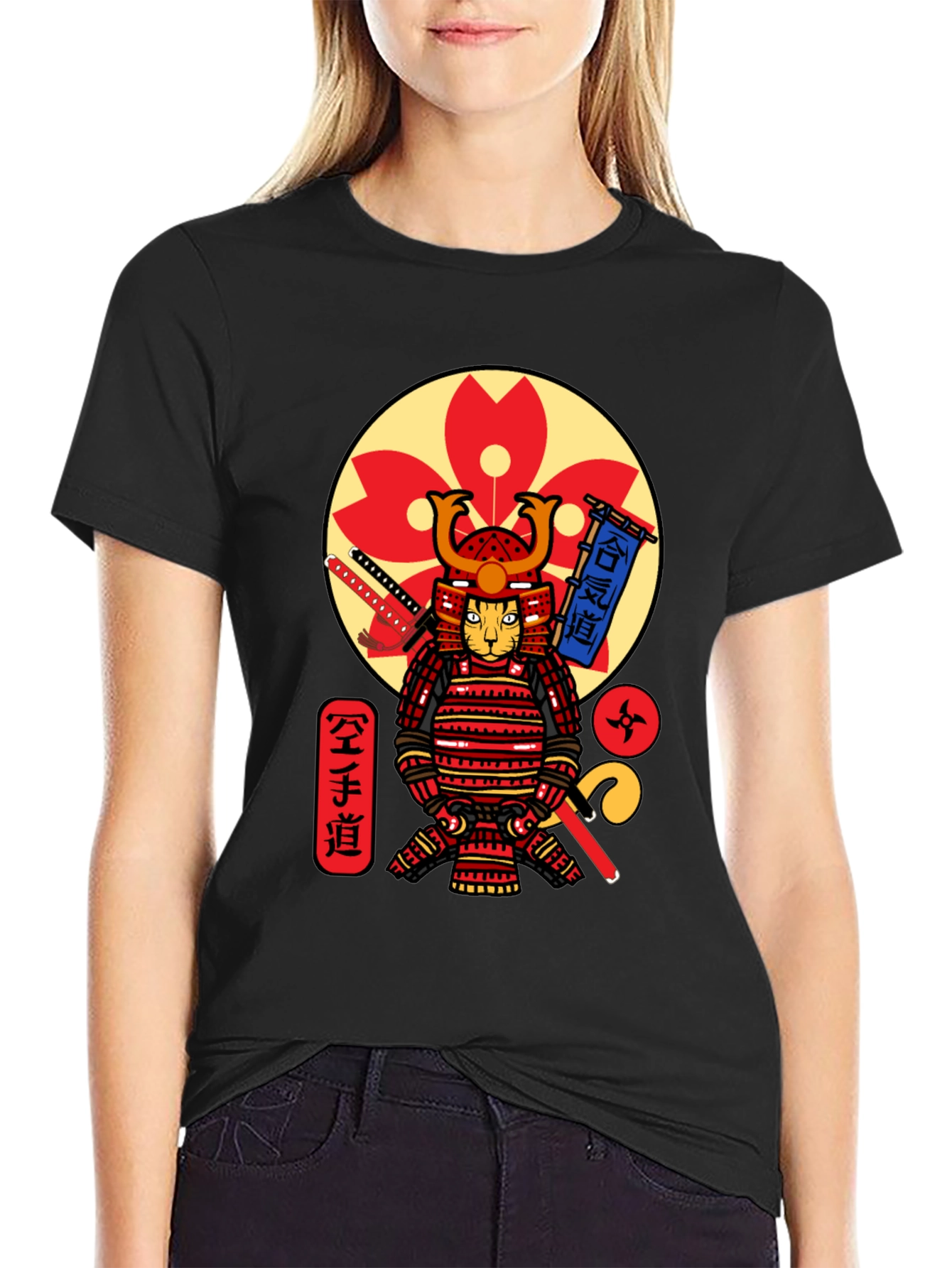 Samurai Cat T-Shirt - Cool Graphic Tee