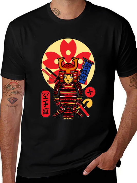 Samurai Cat T-Shirt - Cool Graphic Tee