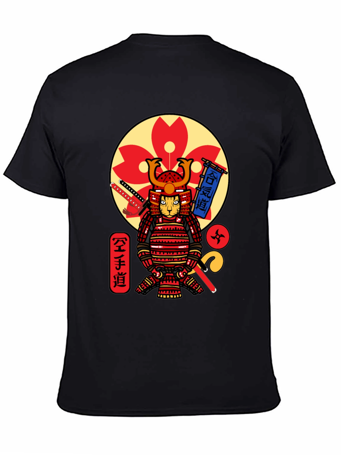 Samurai Cat T-Shirt - Cool Graphic Tee