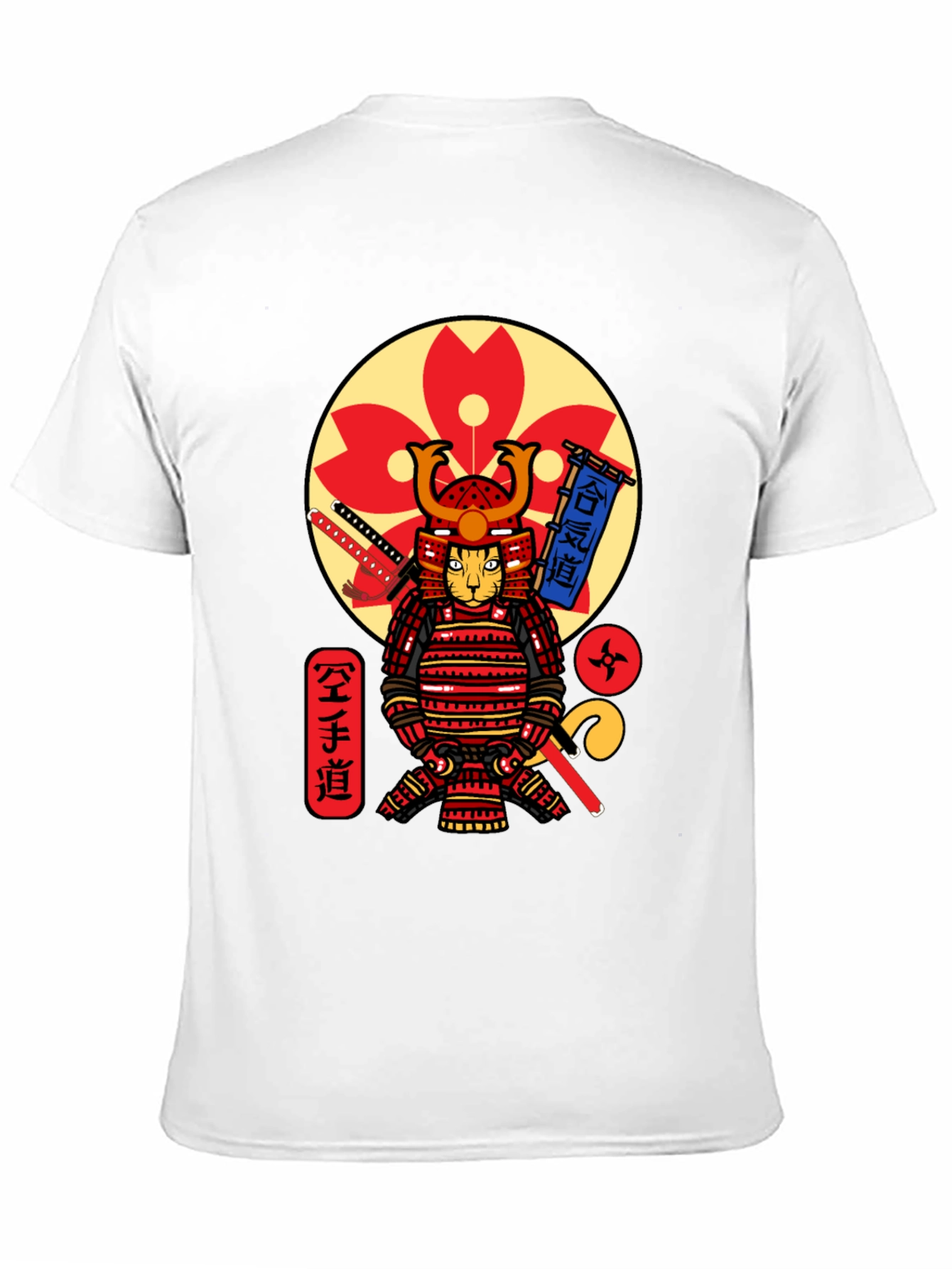 Samurai Cat T-Shirt - Cool Graphic Tee