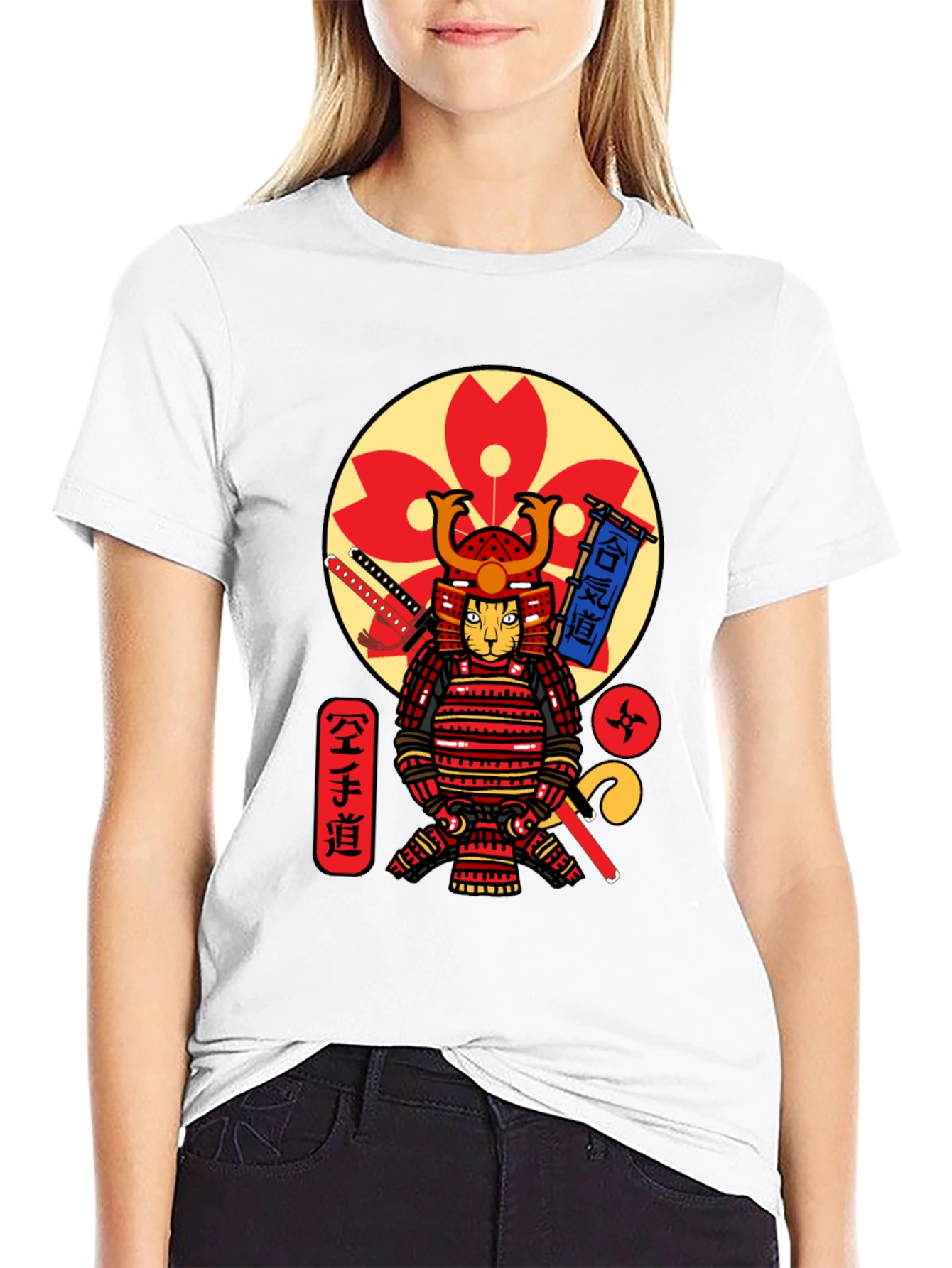 Samurai Cat T-Shirt - Cool Graphic Tee