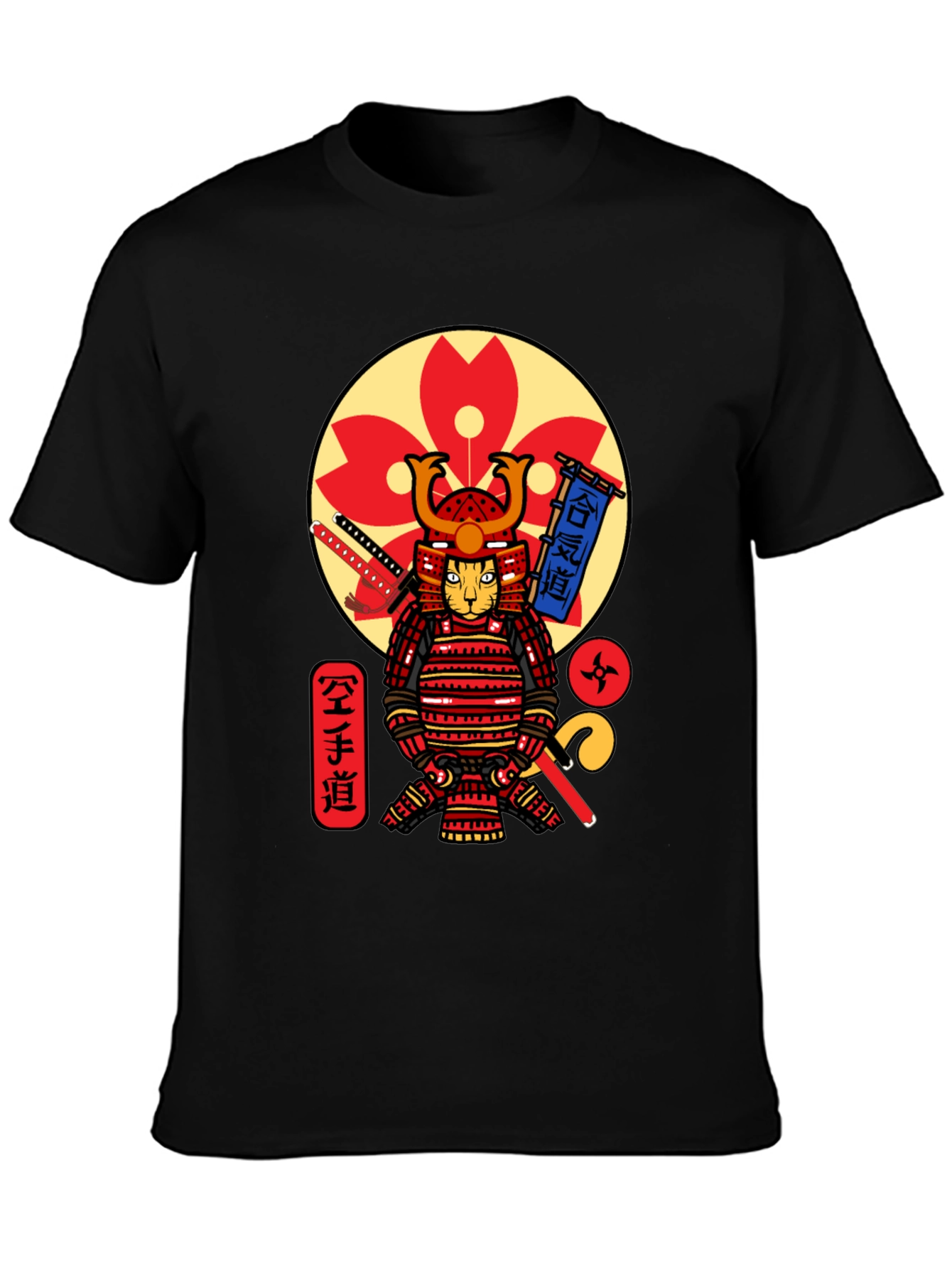 Samurai Cat T-Shirt - Cool Graphic Tee