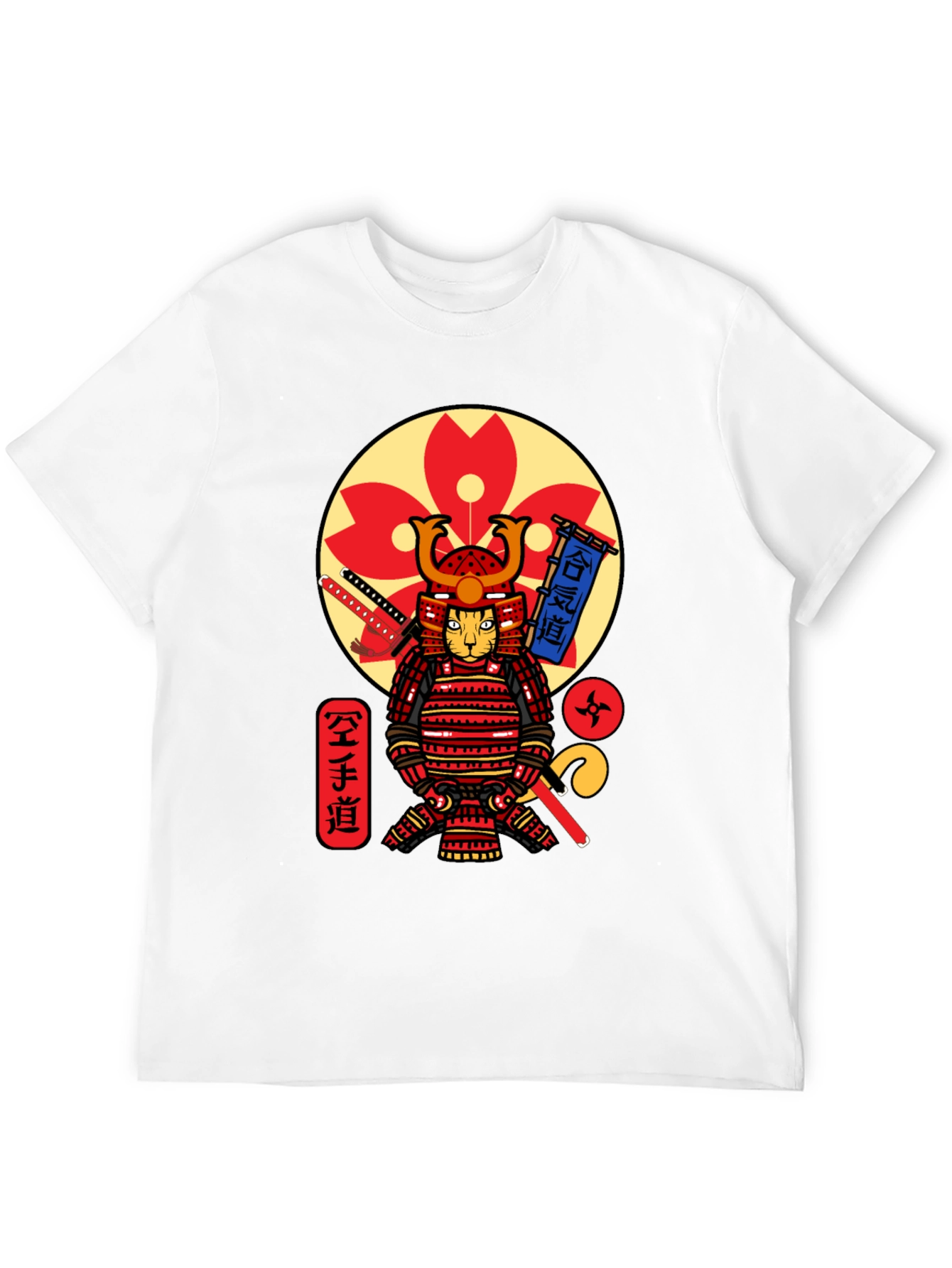 Samurai Cat T-Shirt - Cool Graphic Tee