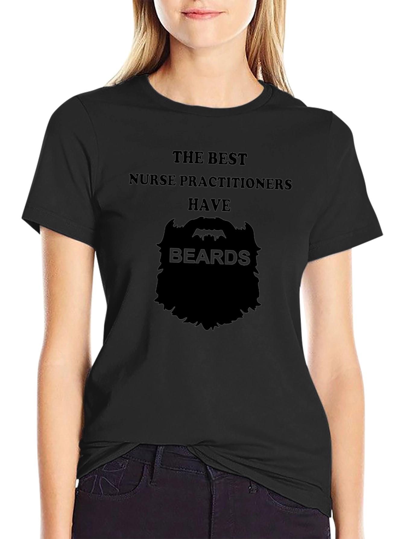 Bearded Nurse Practitioner T-Shirt - Black