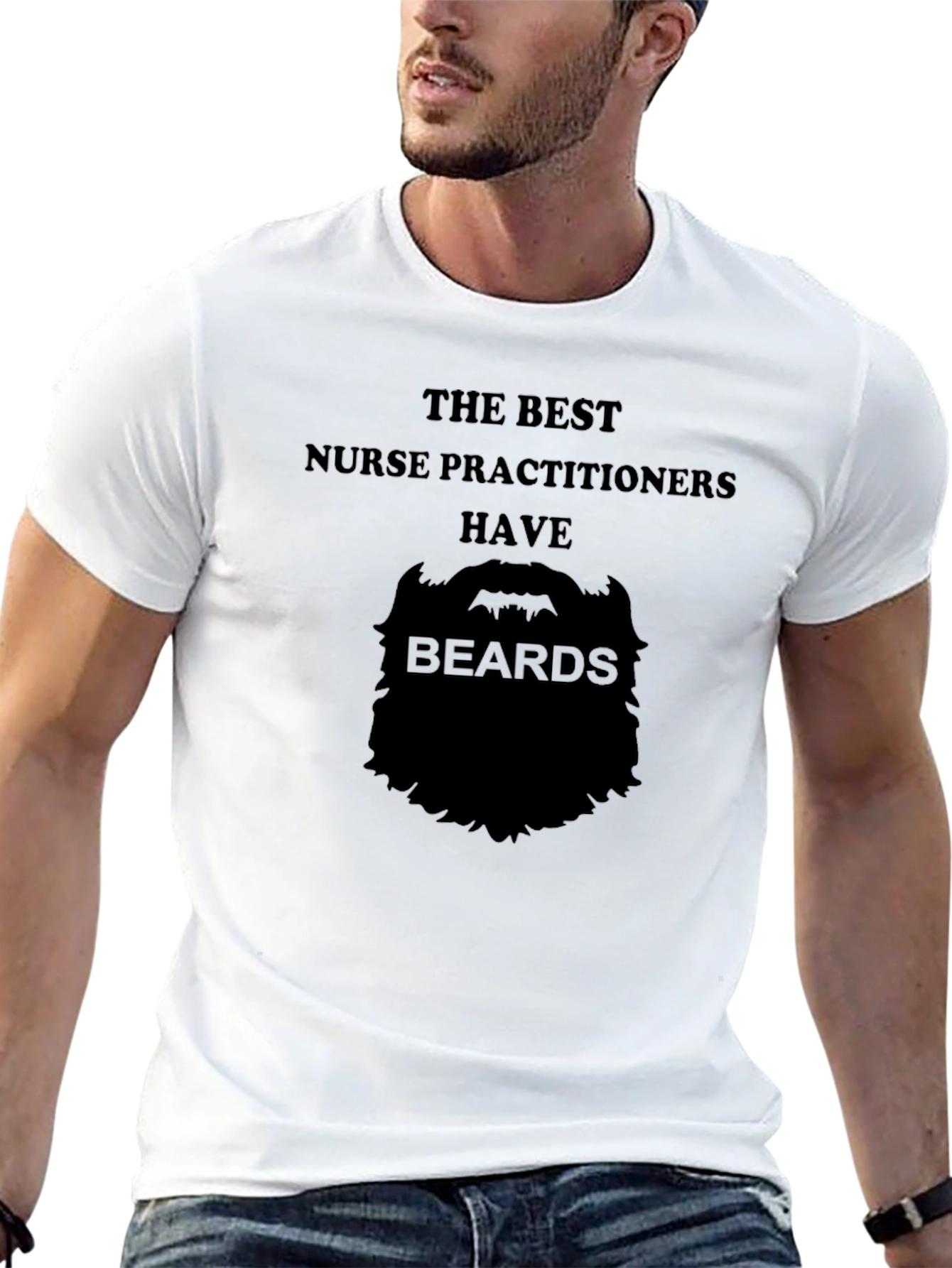 Bearded Nurse Practitioner T-Shirt - Black