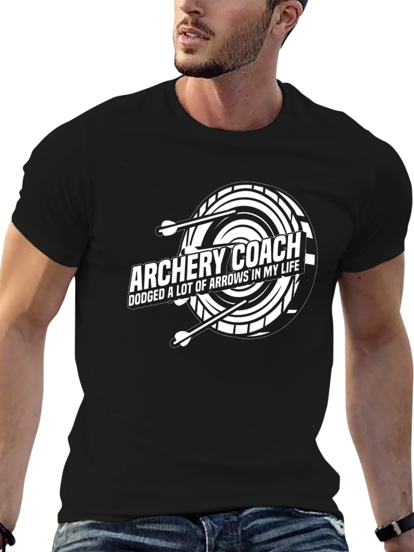 Archery Coach Arrow Dodge Graphic Tee