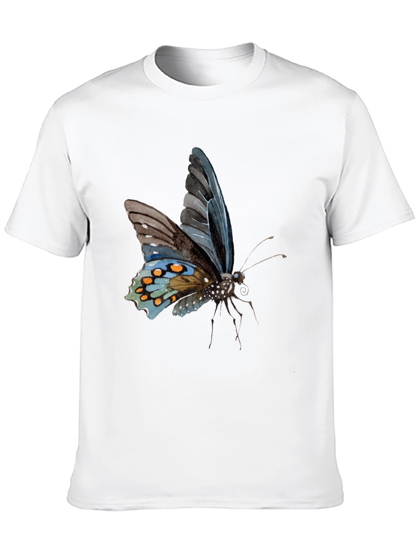 Butterfly Print Black T-Shirt