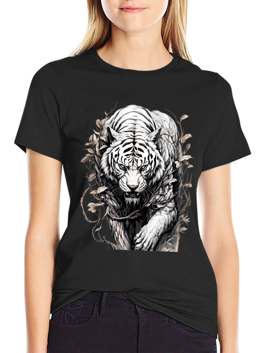 Tiger Graphic Print Black T-Shirt