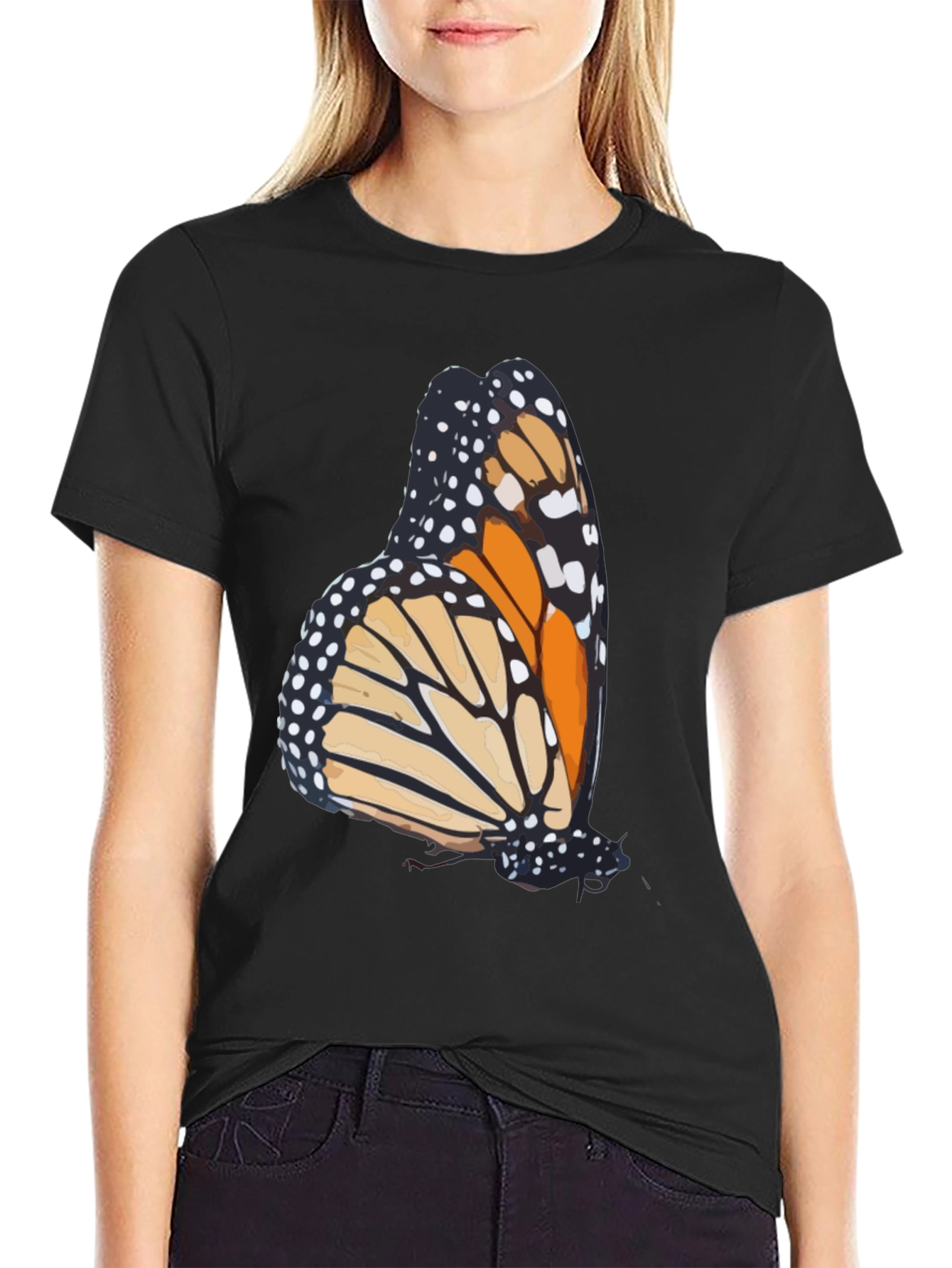 Butterfly Graphic Tee - Stylish Mens Black T-Shirt